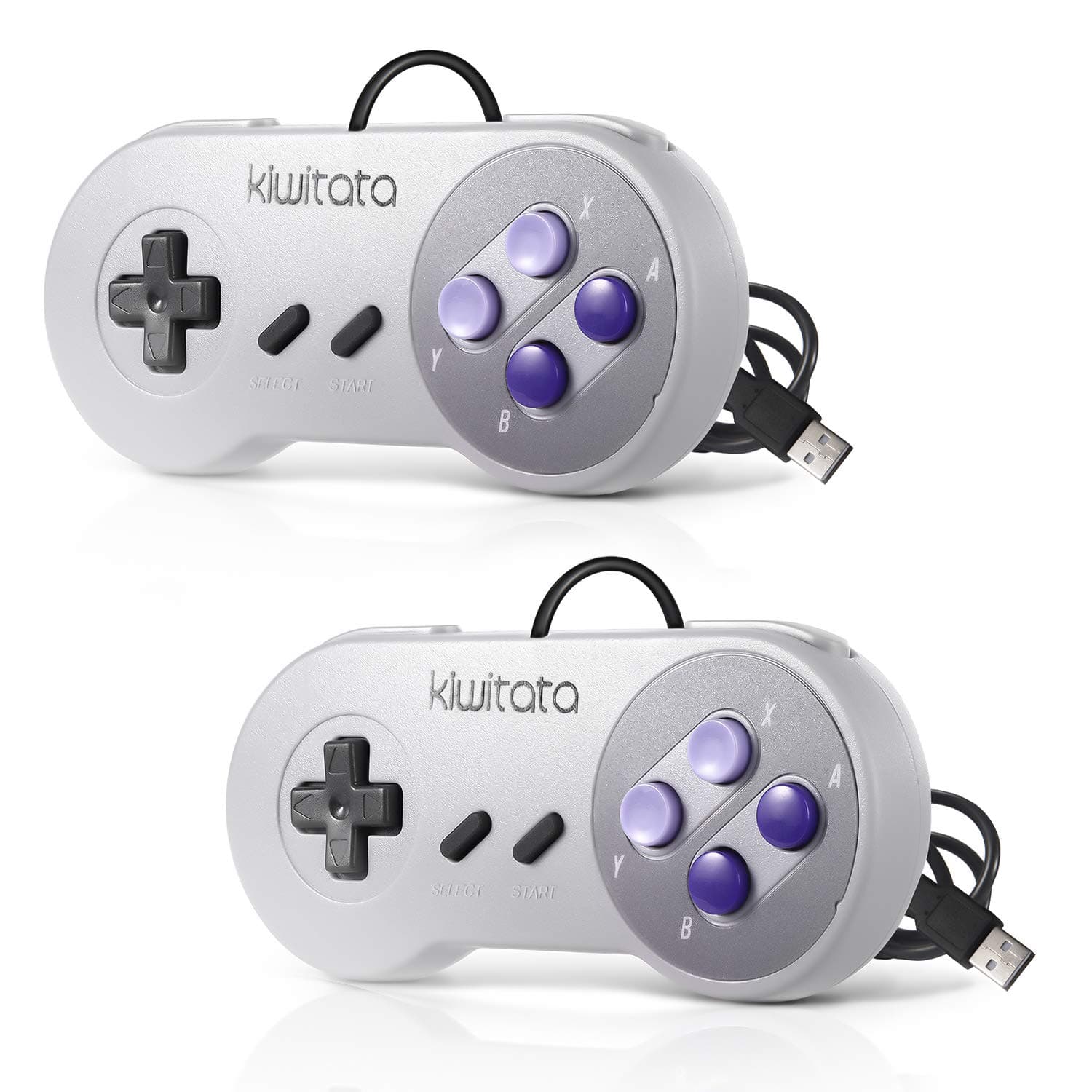 KIWITATA 2X Classic SNES USB Controller for PC Gamings, Retro SNES Wired USB Game Emulator Controller for Windows XP 7 8 11 Mac Raspberry Pi
