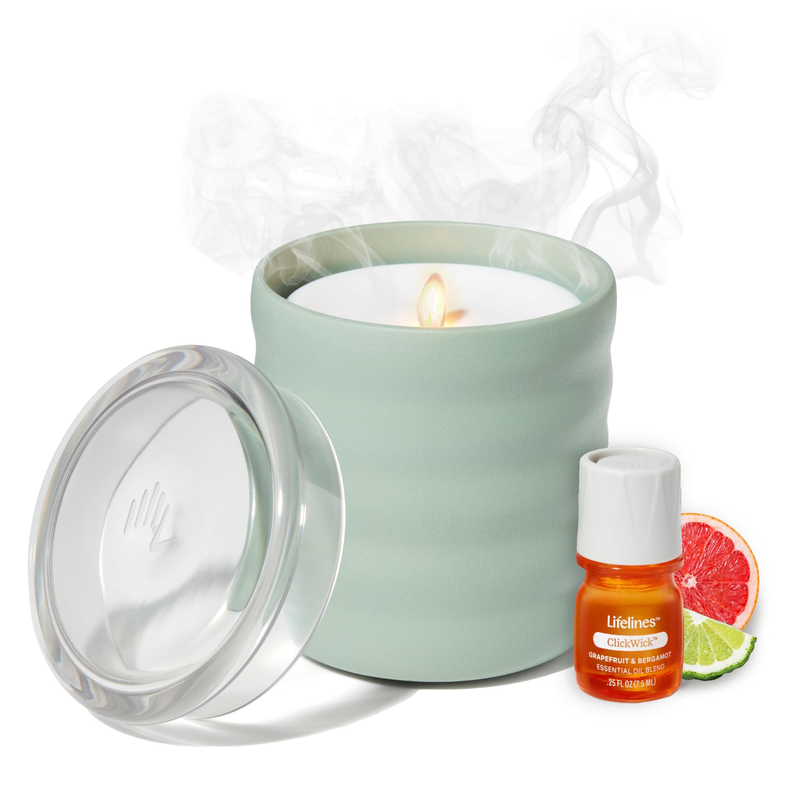 Lifelines Bubble Green Aroma Diffuser - Flameless Candle Simulation - USB Powered - LED Light - Plastic & Heat-resistant Metal Core - Grapefruit & Bergamot Scent - Safe for Dorm Rooms & Apartments
