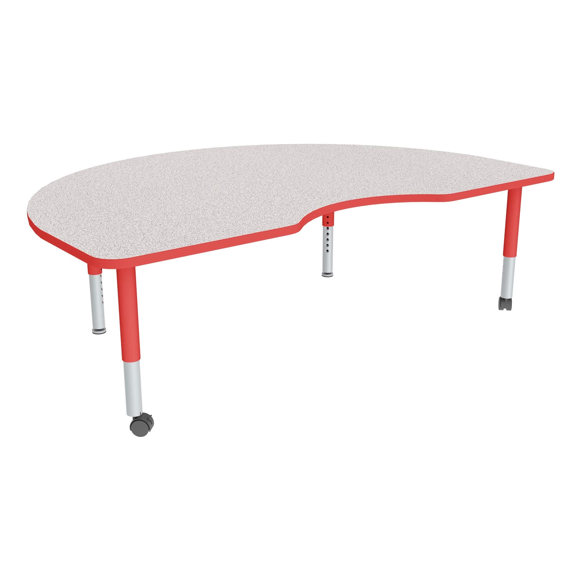 SprogsKidney Adjustable-Height Mobile Preschool Activity Table, Gray Nebula Top/Red Edge Band