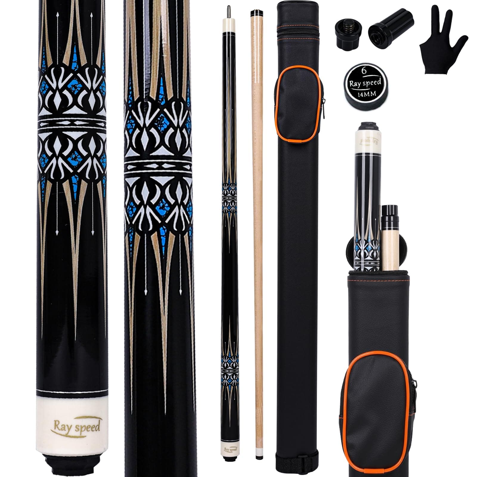 Ray speedPool Cue Stick with Hard Case Professional Billiard Pool Stick 19/20oz Pool Stick