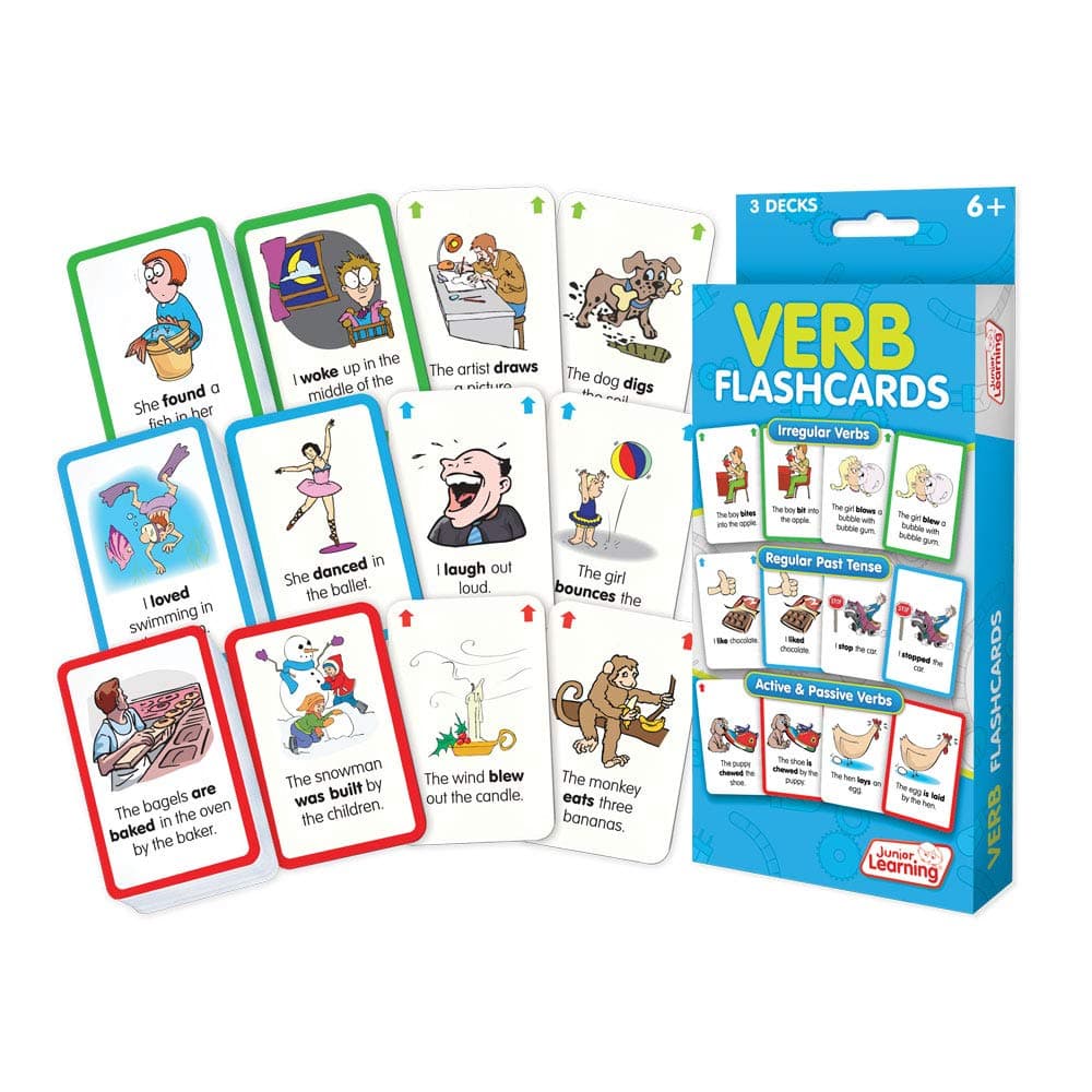 Junior Learning Verb Flashcards Flashcards, multicolor