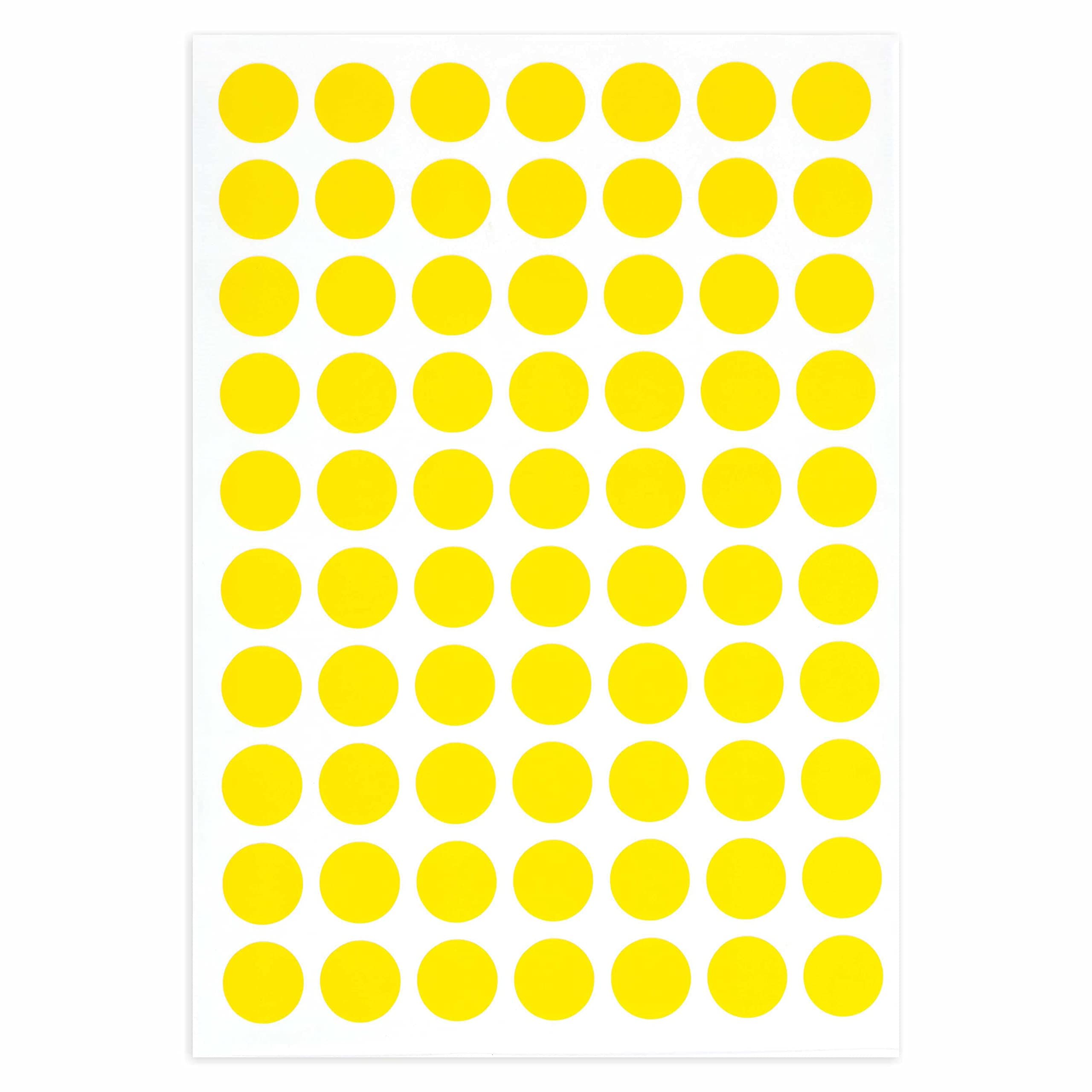 PARLAIM 1050 3/4" Round Color Coding Circle Dot Labels Sticker, 15 Sheets, 0.75 inch Yellow Sticker