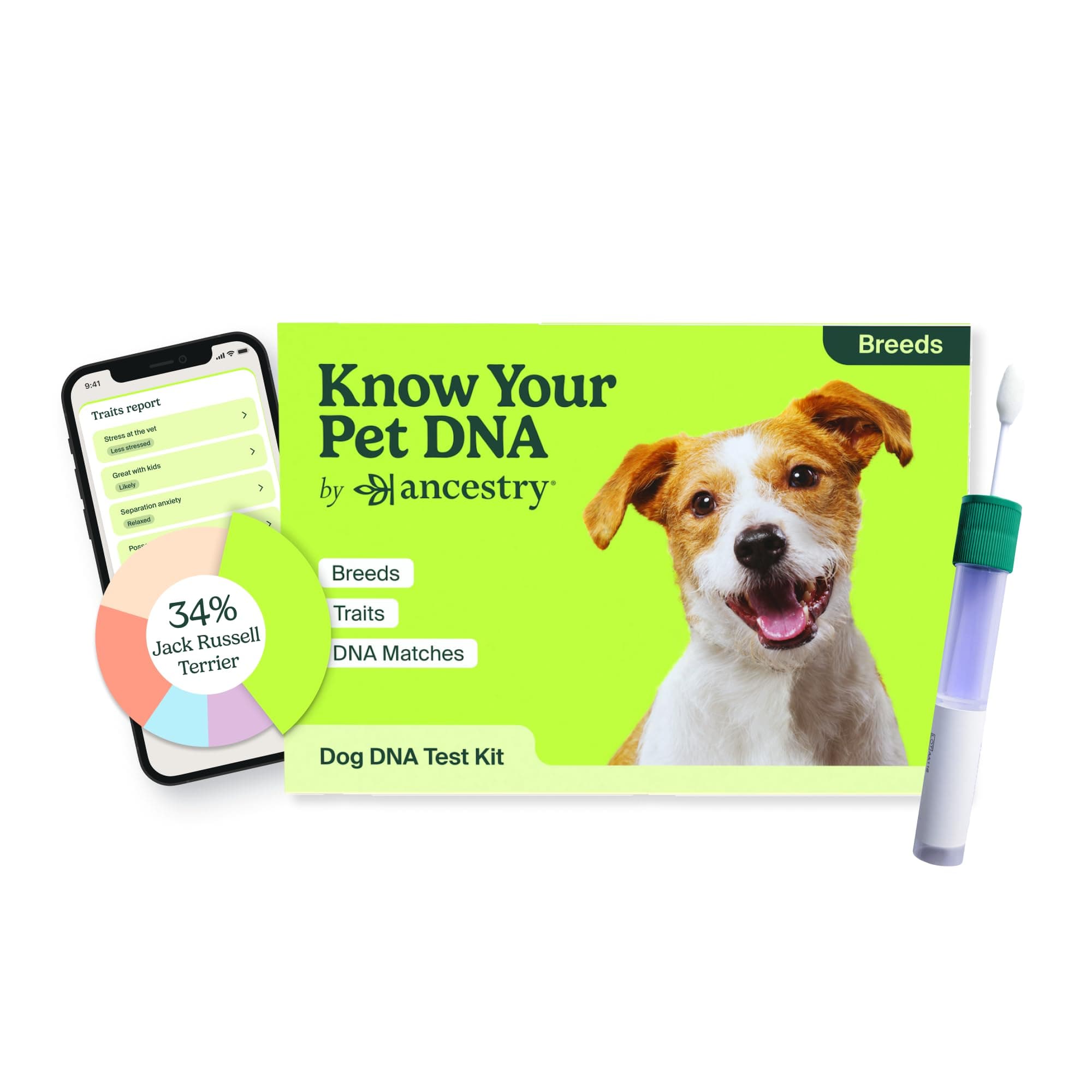AncestryDNA Know Your Pet DNA by Ancestry: Dog DNA Breed Identification Test, Genetic Traits, DNA Matches, Dog DNA Test