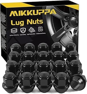 MIKKUPPA M12x1.5 One-Piece Black OEM Factory Style Large Acorn Seat Lug Nuts Replacement for Ford Escape, Focus, Fusion, Mazda CX-5 Factory Wheels