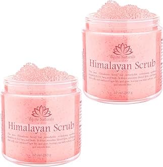 Pink Himalayan Salt Body Scrub (Pack of 2), Deep Cleansing & Moisturizing scrubber For Women, Exfoliating Scrub for Soft Skincare, Removes Dead Skin Cells, Natural Face, Foot, Hands Exfoliation
