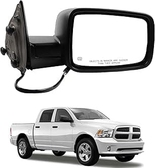 Dasbecan Passenger Side Mirror Compatible with 2014-2018 Ram 1500,2019-2022 Ram 1500 Classic Right Mirror With Heated Manual Folding Power Glass Replaces 68147862AQ CH1321354