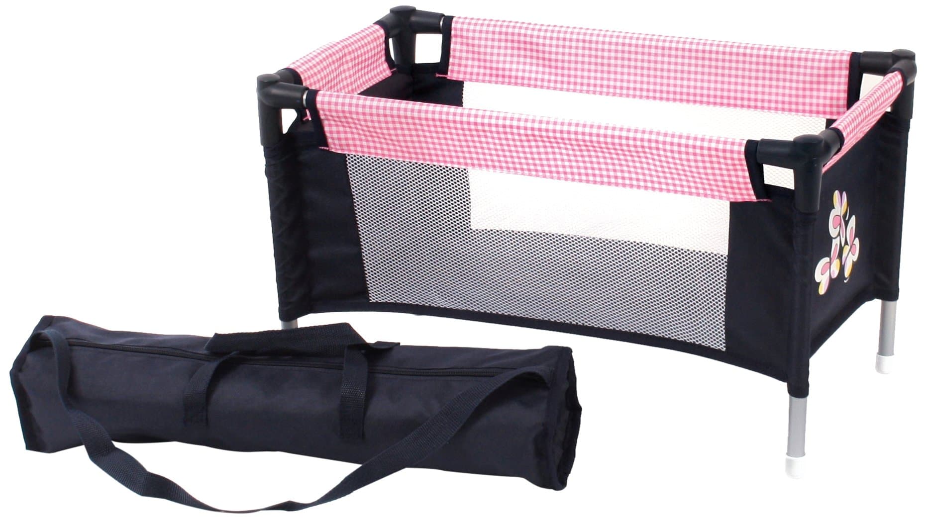 CHIC 2000 Bayer Dolls Travel Cot (Pink Checker)