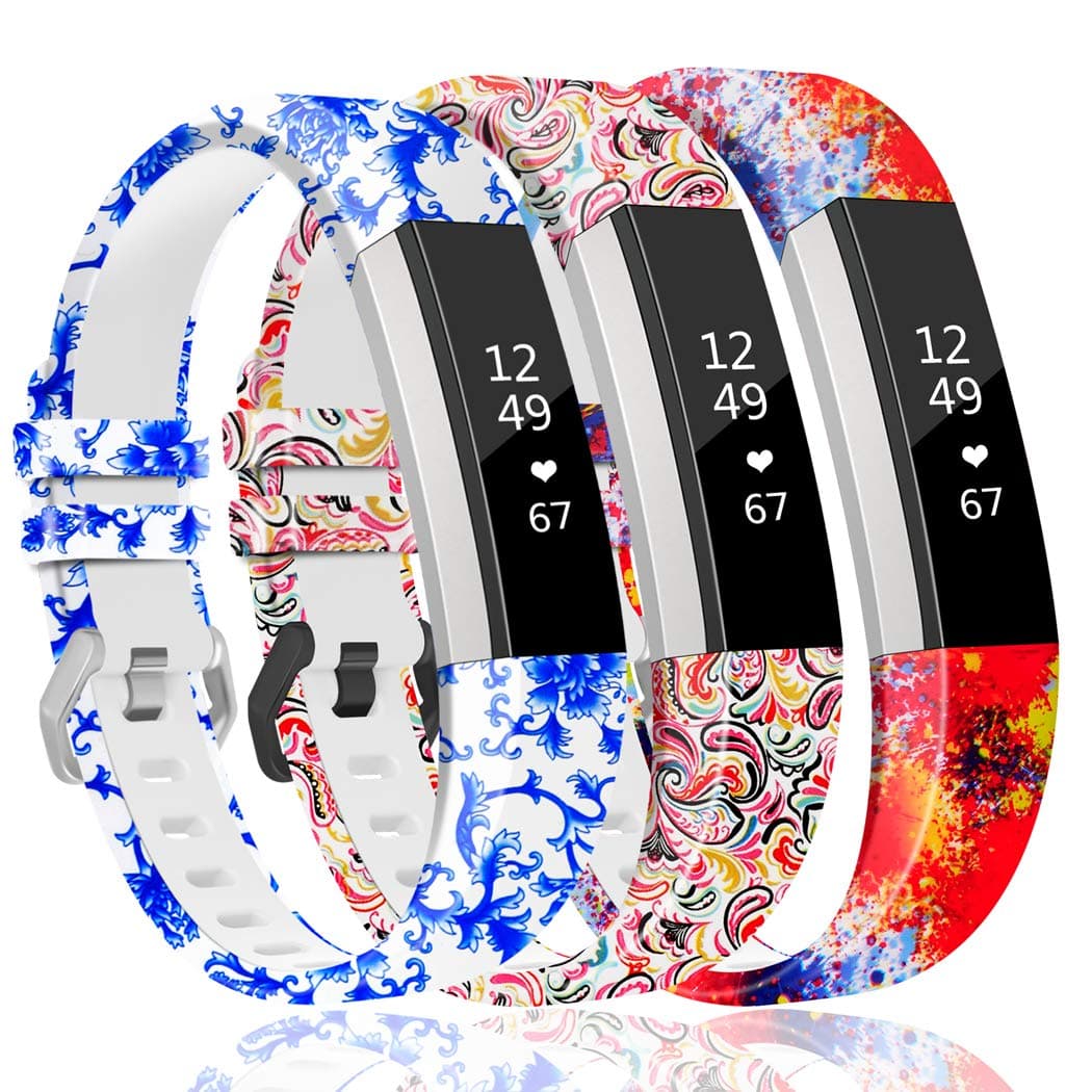 ZEROFIRE Band Compatible with Fitbit Alta and Alta HR Replacement Wristband Adjustable Silicone Sports Watch Band for Men Women Colorful Printing Straps, Standard Size for 5.5"-8.1" Wrists, No Tracker