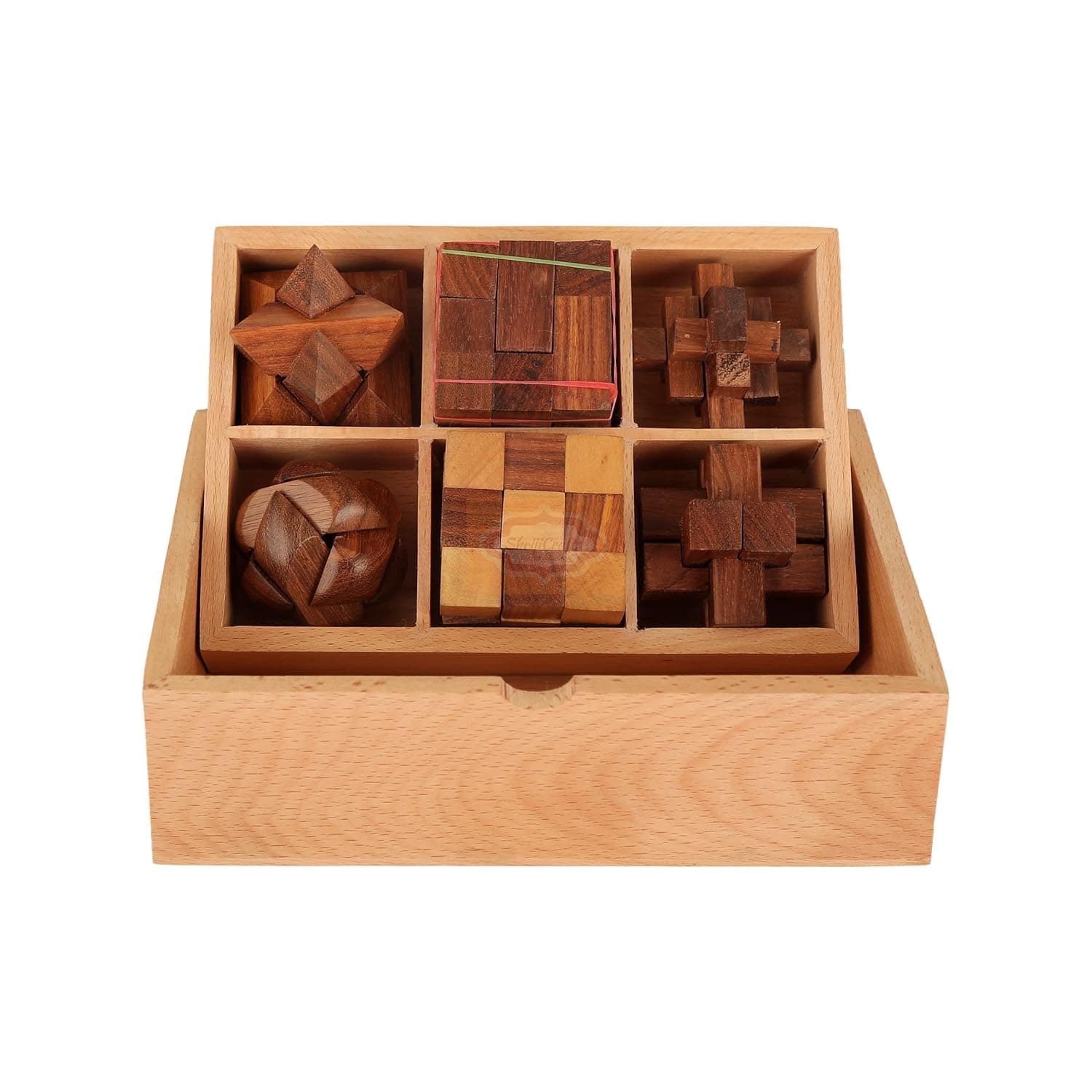 Ortus Arts The Explorer STEM Brain Teaser Puzzle Set, 6 Wooden Mechanical Puzzles, The for Kids That Already Solve The Rubik's Cube