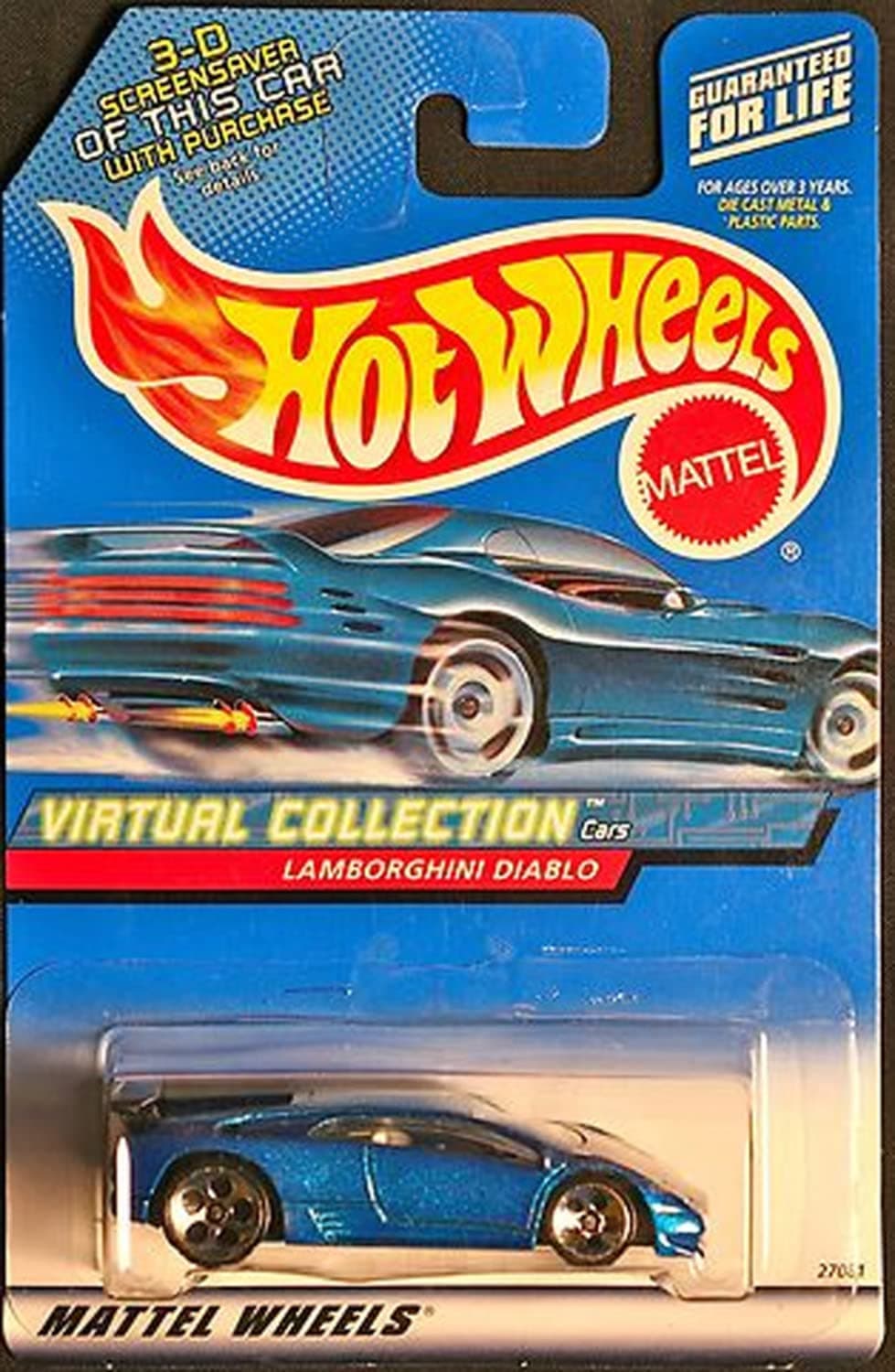 Hot Wheels Blue Lamborghini Diablo 2000 1:64 Scale Virtual C
