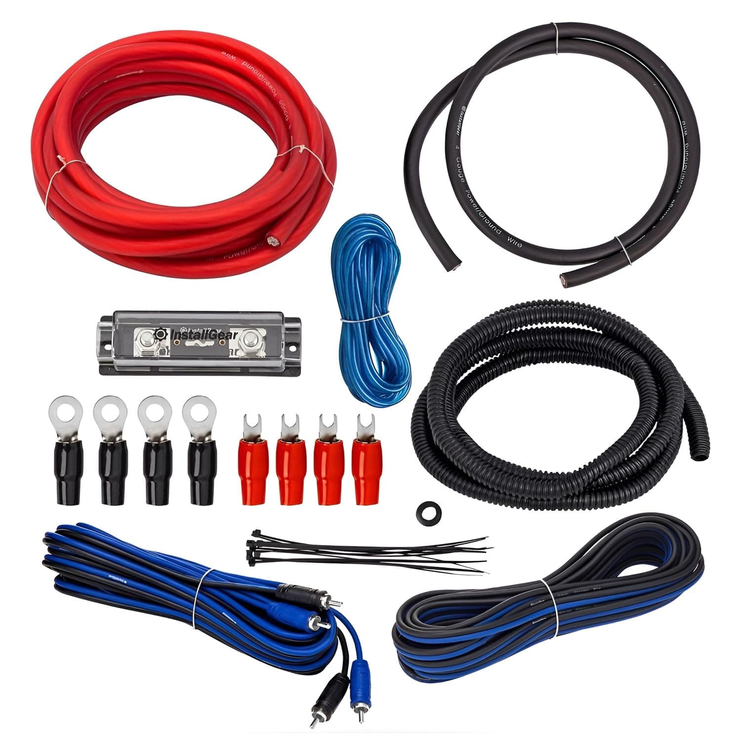 4 Gauge Complete Amp Kit Amplifier Installation Wiring Wire