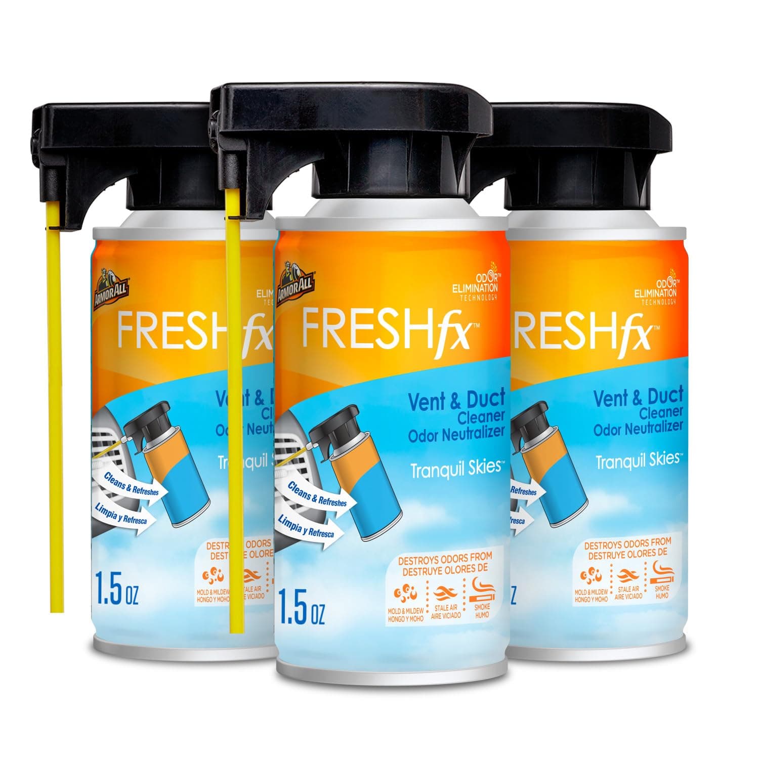 Fresh FX Vent and Duct Cleaner Odor Neutralizer, Stocking Stuffers, Tranquil Skies Scent, 3 Count, 5 OZ Each