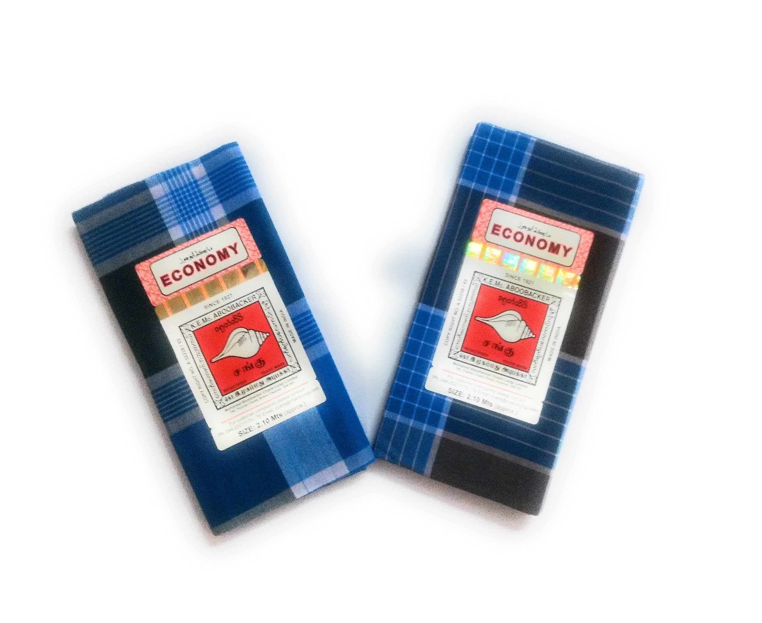 Sangu Mark Lungies for Men (Multicolour, free size) Pack of 2 (Pattern may vary)