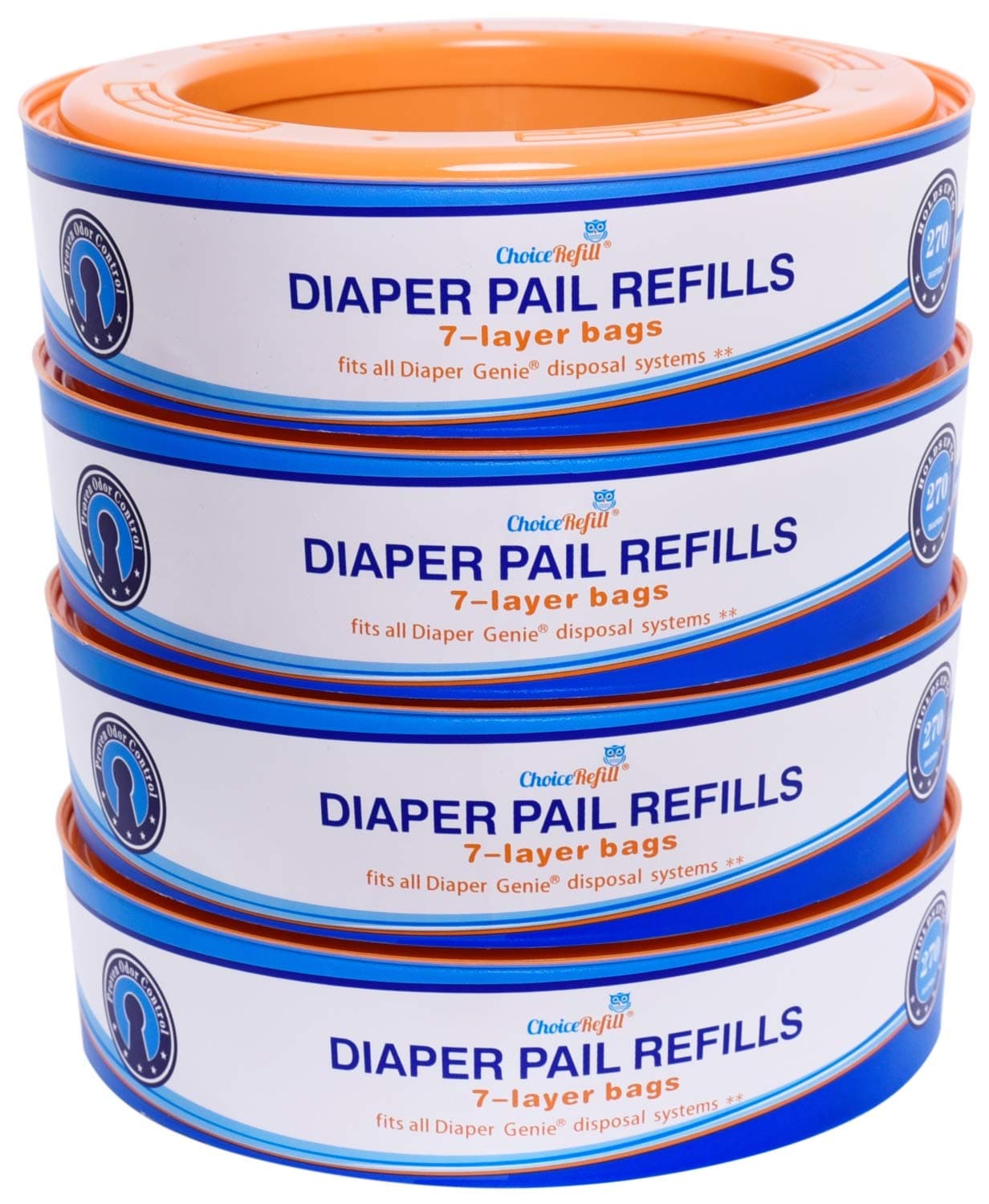 ChoiceRefill Compatible with Diaper Genie Pails 4-Pack 1080 count