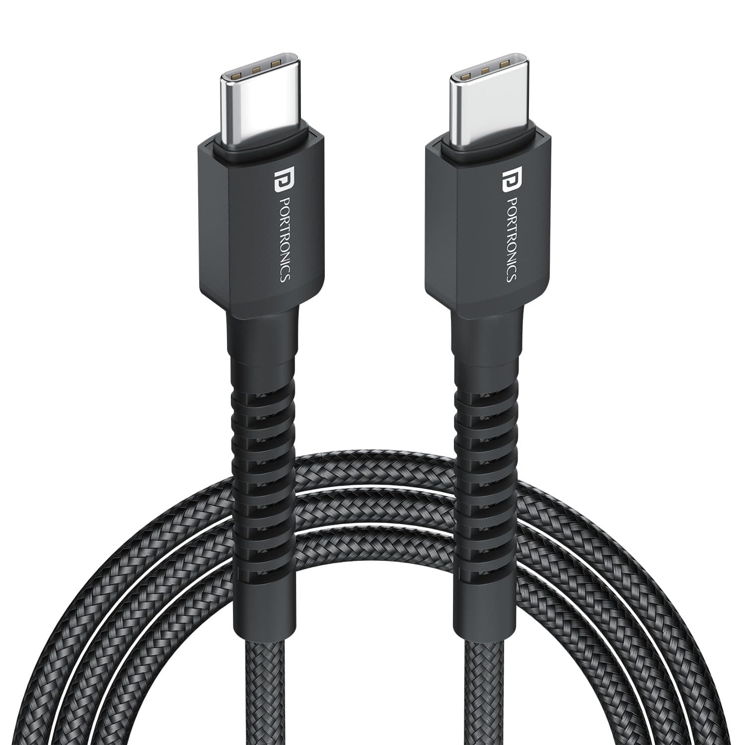 Konnect X 60W Unbreakable Nylon Braided Cable, 2M Fast Charging Cable For iPhone 15 Series, iPad, Samsung Galaxy (Black)