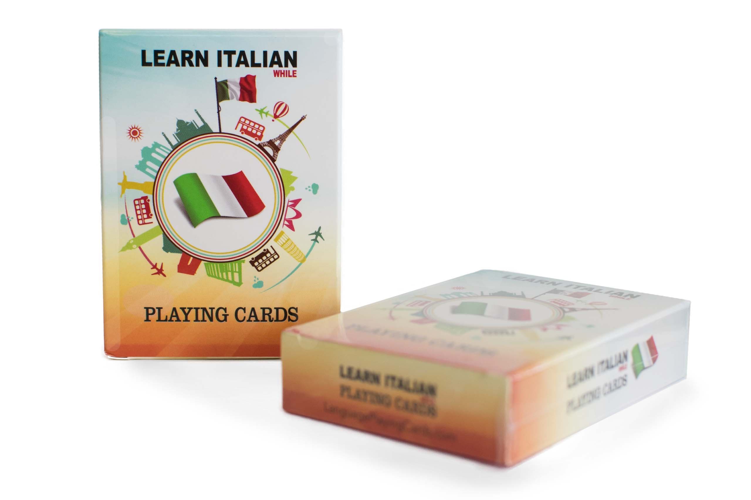 Learn Italian While Playing Your Favorite Card Game - Works for beginners too - Fun, Visual Italian Language Flash Cards with Phonetic Spelling - Learn New Vocabulary & Numbers Easily
