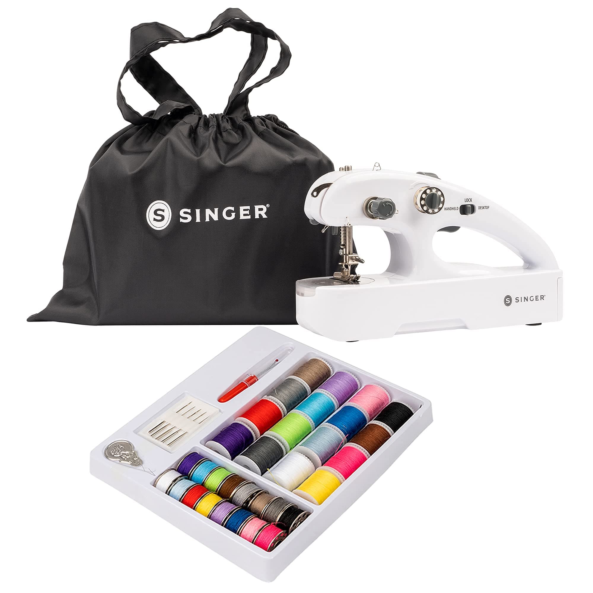 SINGER Stitch Quick+ Portable Cordless Mending Machine with Sewing Kit & Storage Bag