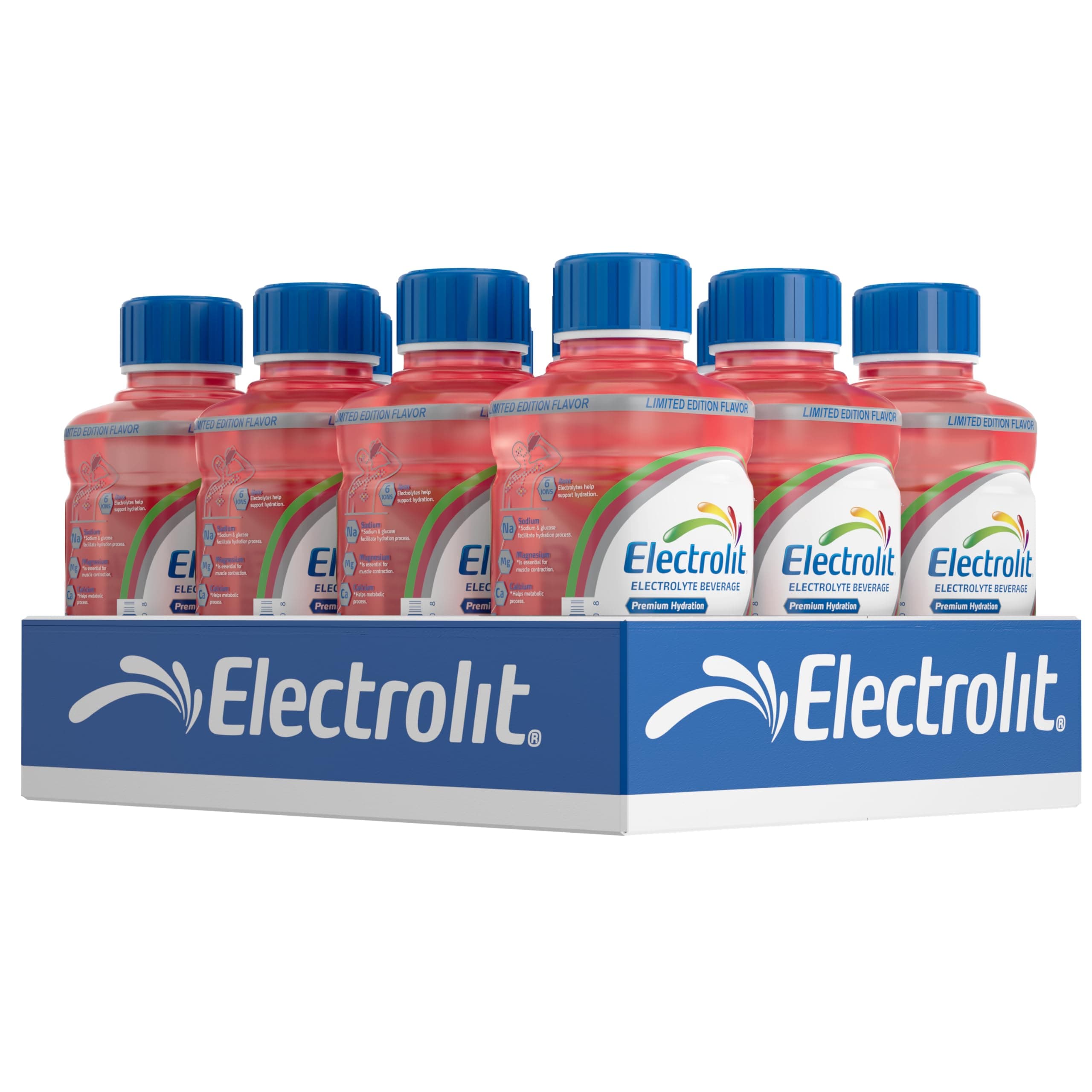 Electrolyte Beverage, Watermelon-Lime, 21 Fl Oz bottle (Pack of 12)