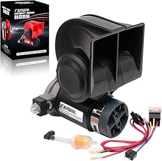 FARBIN 24V Air Horn with Compressor 24 volt Train horn for trucks Super Loud Car Horn with Wiring Harness