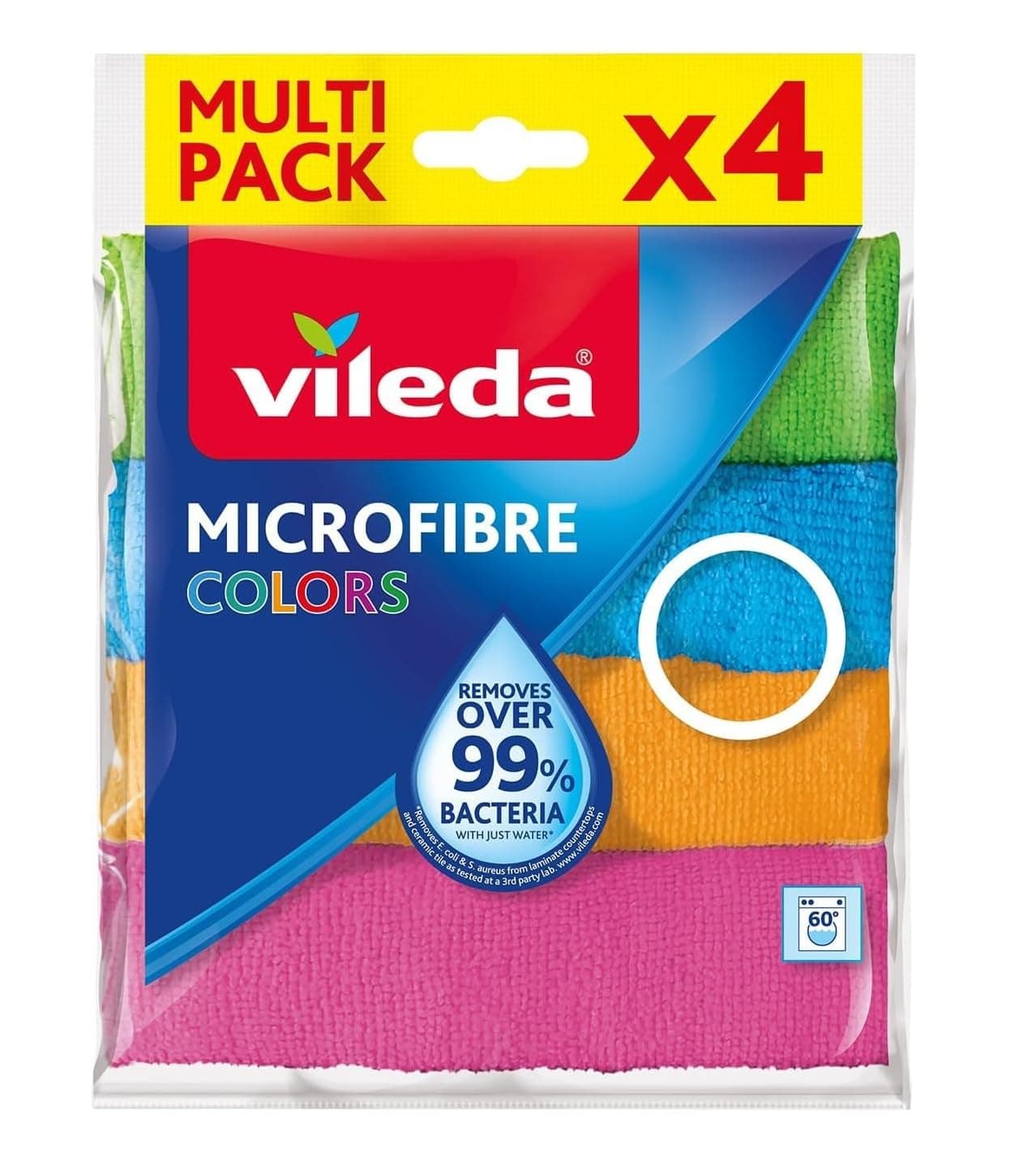 Vileda Microfibre Pack of 4 Dish Cloths
