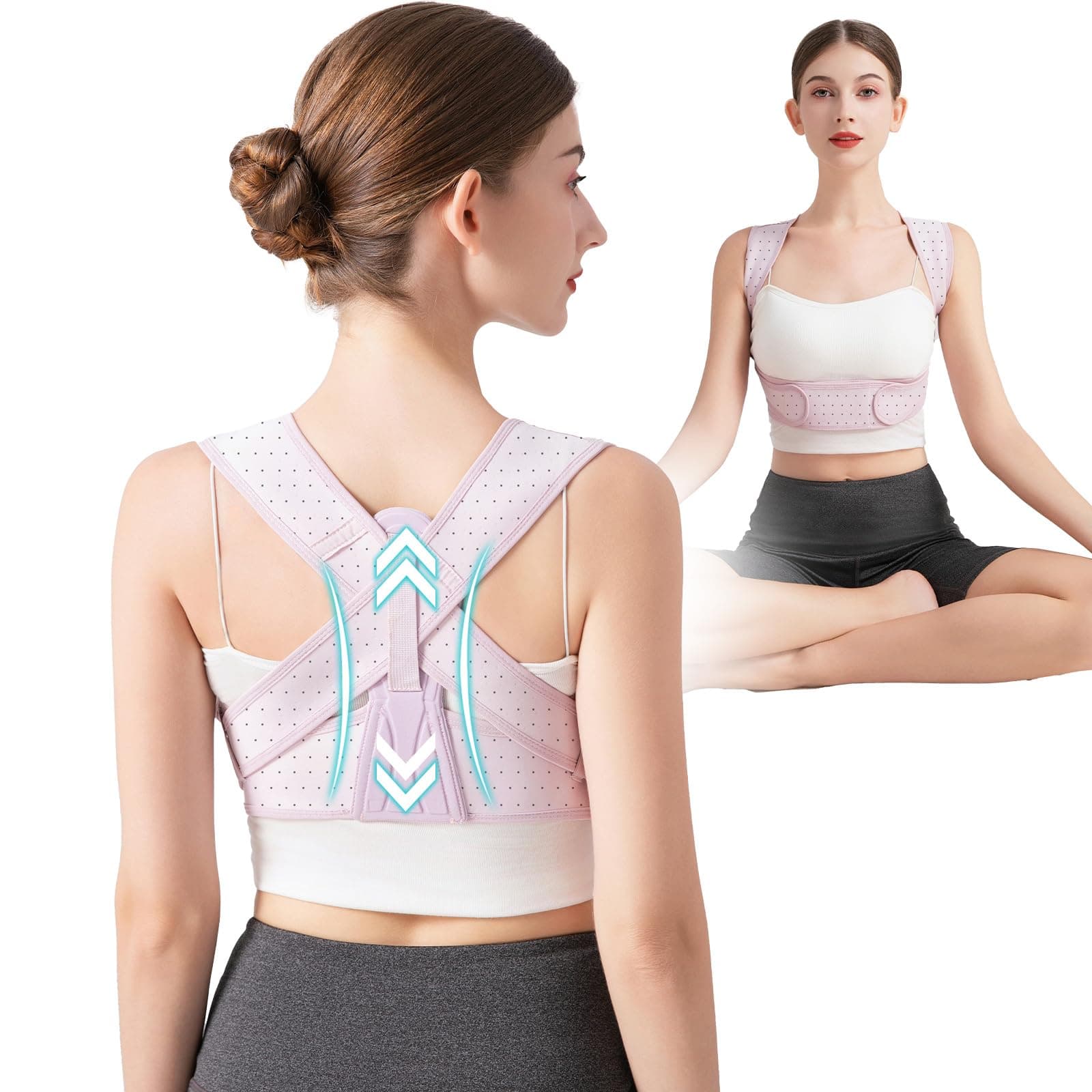 Posture Corrector For Women, Adjustable Back Brace For Posture, Back Posture Corrector Providing Pain Relief From Lumbar, Neck, Shoulder, And Clavicle, Back (L/XL Upper Waist 35-45 Inch)