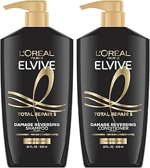 L'Oreal Paris Elvive Total Repair 5 Repairing Shampoo and Conditioner for Damaged Hair, 28 Ounce (Set of 2)
