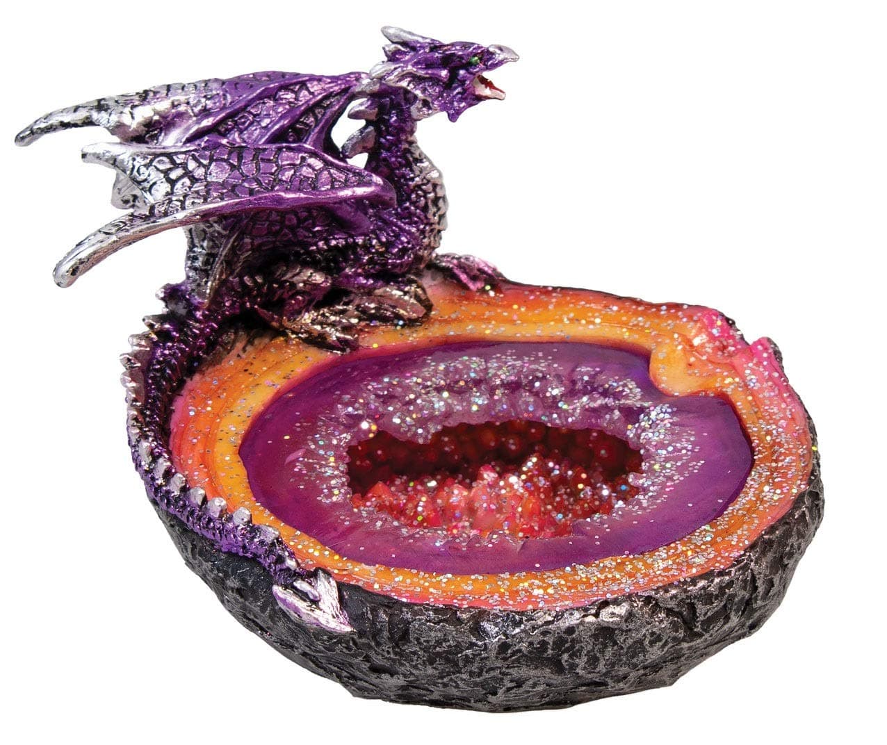 Fujima Purple Dragon Geode Ashtray - 4.5"