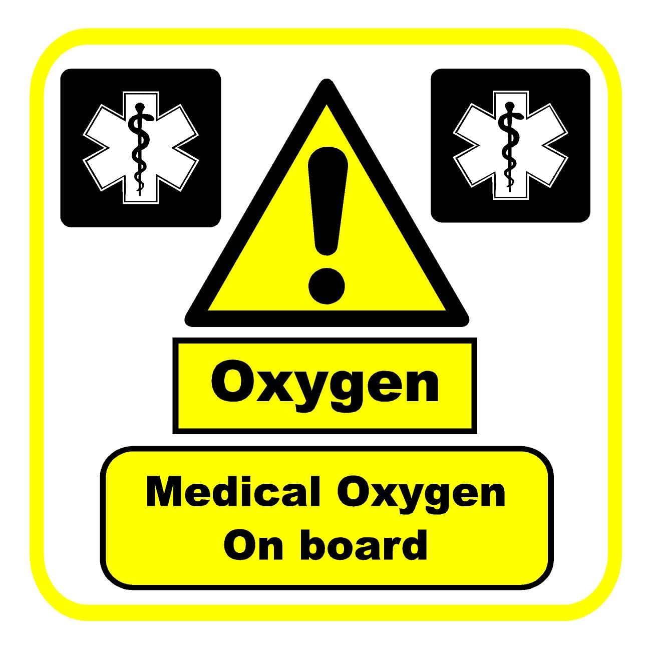Oxygen medicial Oxygen on Board - Car Sticker - DCS62 - Internal