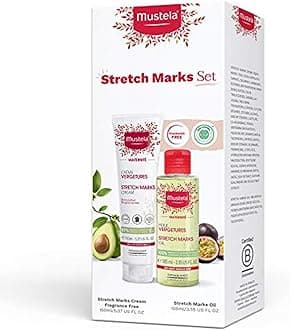 Maternity Stretch Marks Set - Natural Pregnancy Skincare - Contains Stretch Marks Cream & Belly Oil - EWG Verified & Fragrance-Free - 2 Items Set