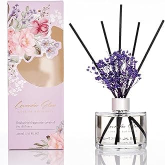 Reed Diffuser Set with 7 Sticks | 7.0oz Fresh Green & Eucalyptus Scent, Home Fragrance Diffuser for Bedroom Bathroom Décor, Scented Diffuser with Baby's Breath Flower Gifts for Women