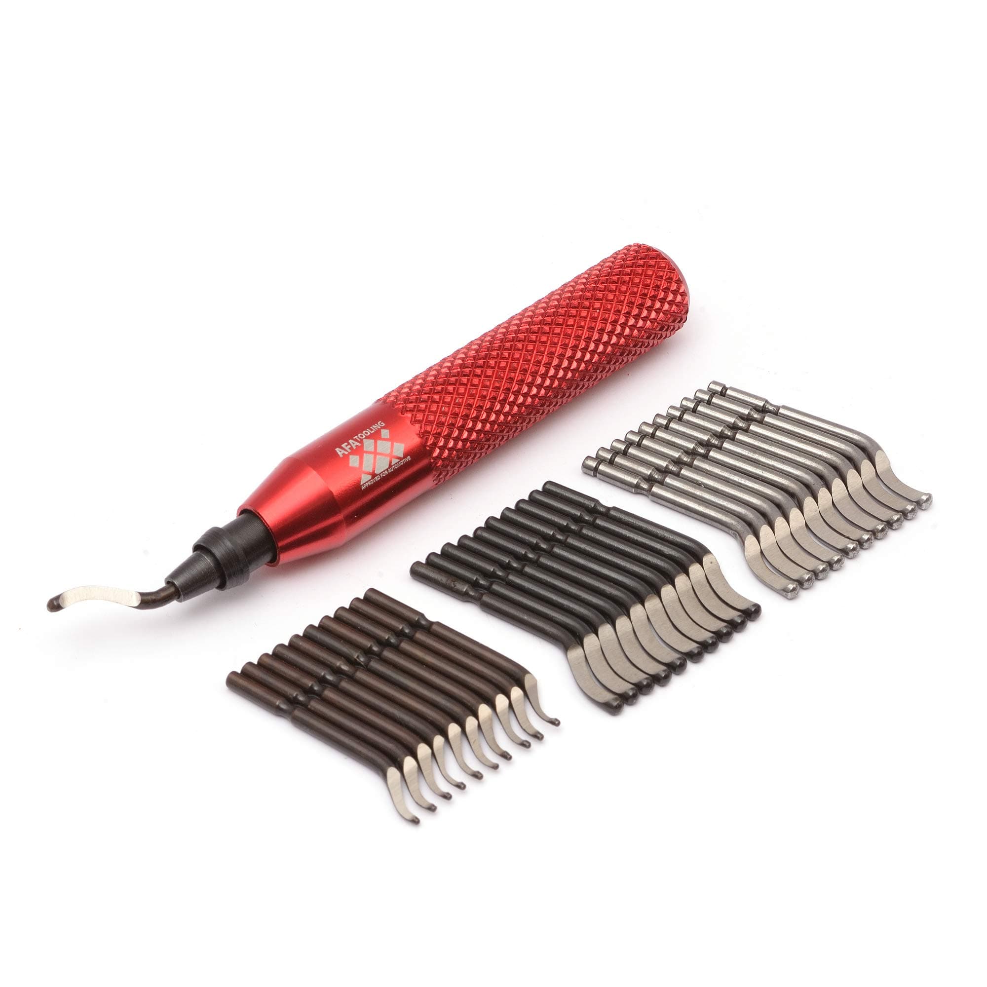 AFA Tooling - Deburring Tool with 30 Extra High Speed Steel Blades - Works on Metal, Resin, PVC Pipes, Copper, Plastic and 3D Printed Edges - Plumbing & 3D Printing Burr Removal Reamer Tool