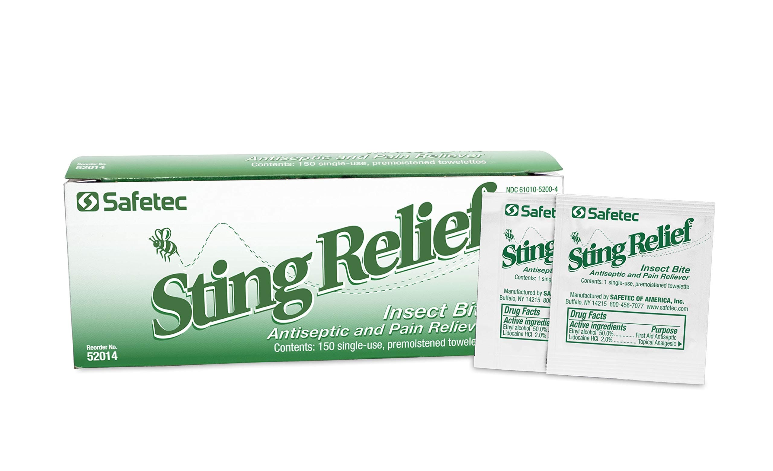 Safetec Sting Relief Wipes, 150 Count Box