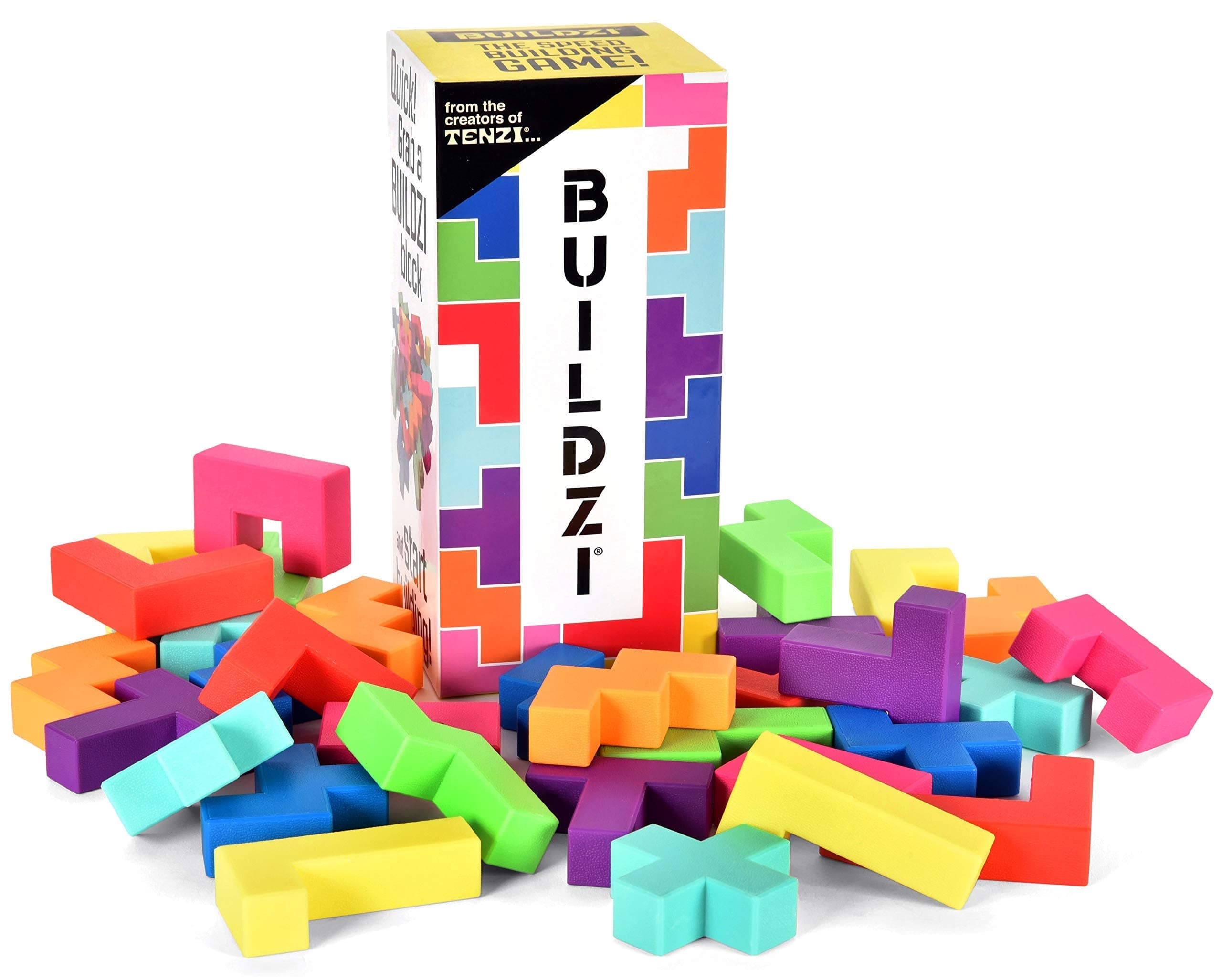 Carma Games | Buildzi | Speed Stacking Game | Ages 6+ | 2-4 Players | 10 Minutes Playing Time
