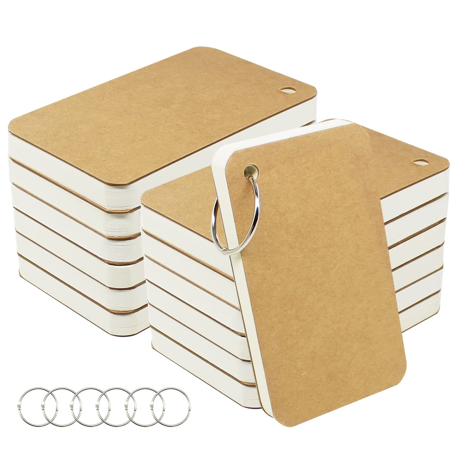 12 Pack 720 Pcs Revision Flash Cards 3 x 5 Inches, Easy Flip Flash Card Blank Study Index Cards with Binder Ring, Cute Flash Cards for Kids, School Studying