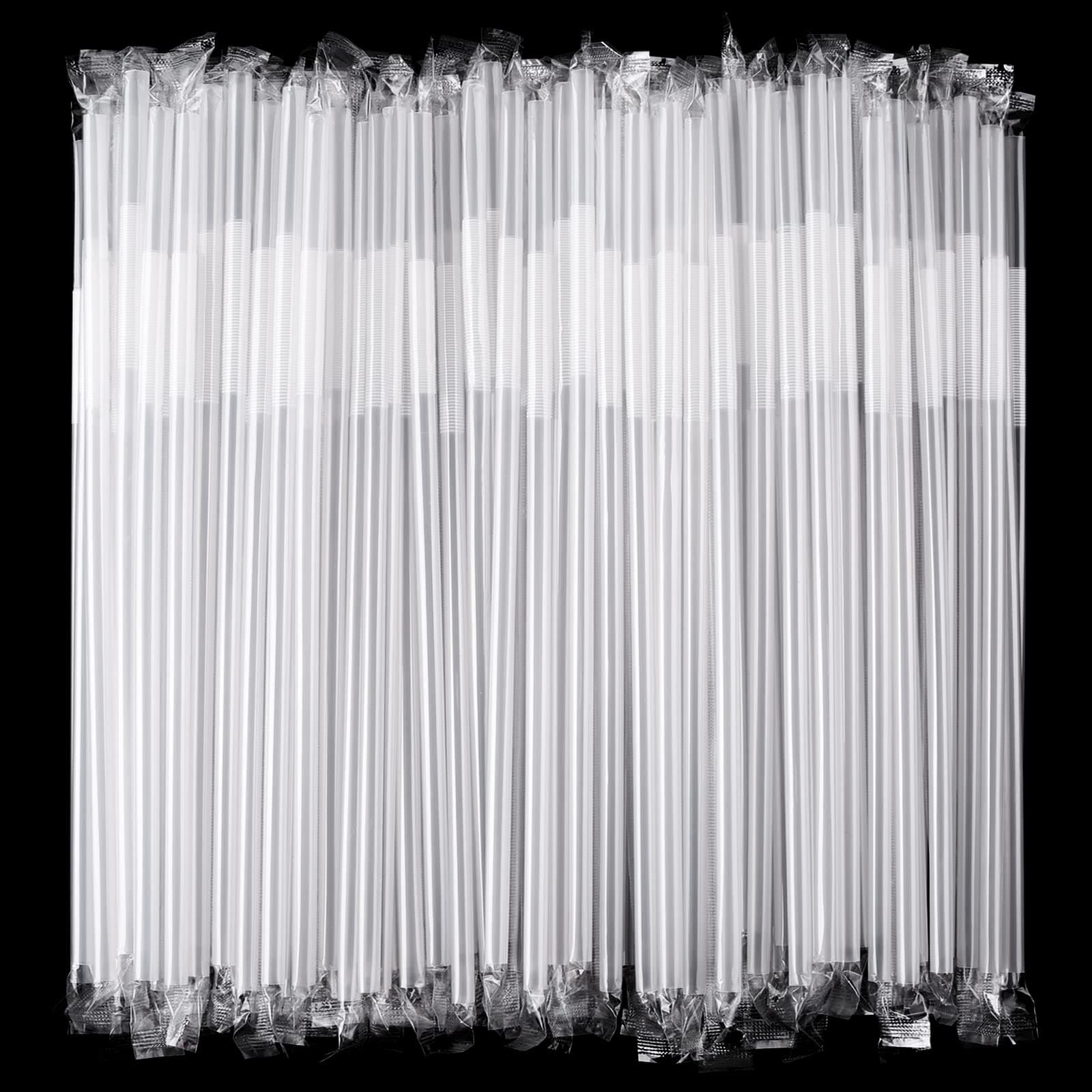 [Individually Wrapped] 100 Pcs Clear Flexible Plastic Straws, Disposable Bendy Straws, 10.2" Long and 0.23'' Diameter, BPA-Free