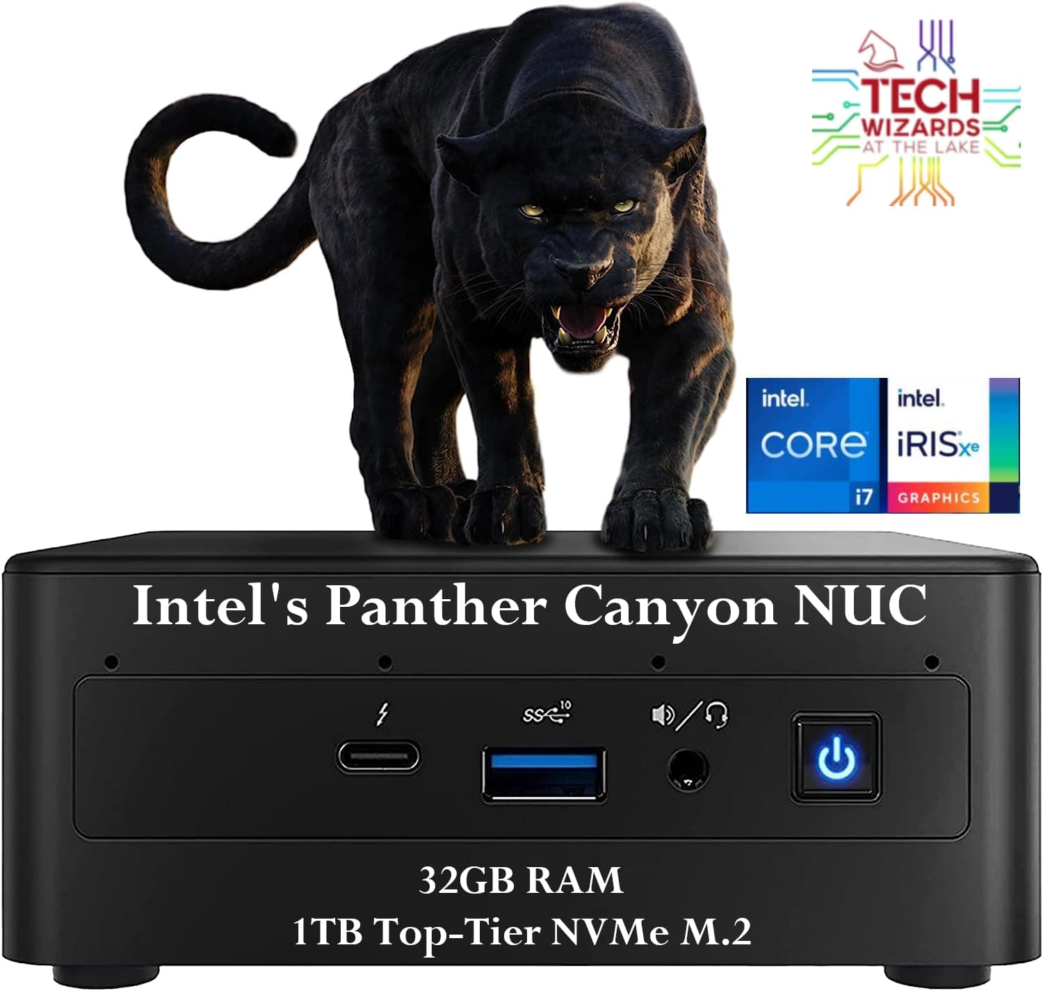 Intel NUC NUC11PAHi7 Mini PC, Four-Core i7, NVMe SSD, 32GB RAM, 1TB NVMe, WiFi 6, BT 5.0, Thunderbolt 3, 8K Support, Quadruple Monitor Capable - The Ultimate HTPC Solution for High-Performance!