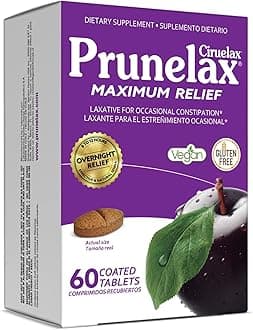 Ciruelax Natural Laxative Maximum Relief Tablets, 60Count, Pack of 6