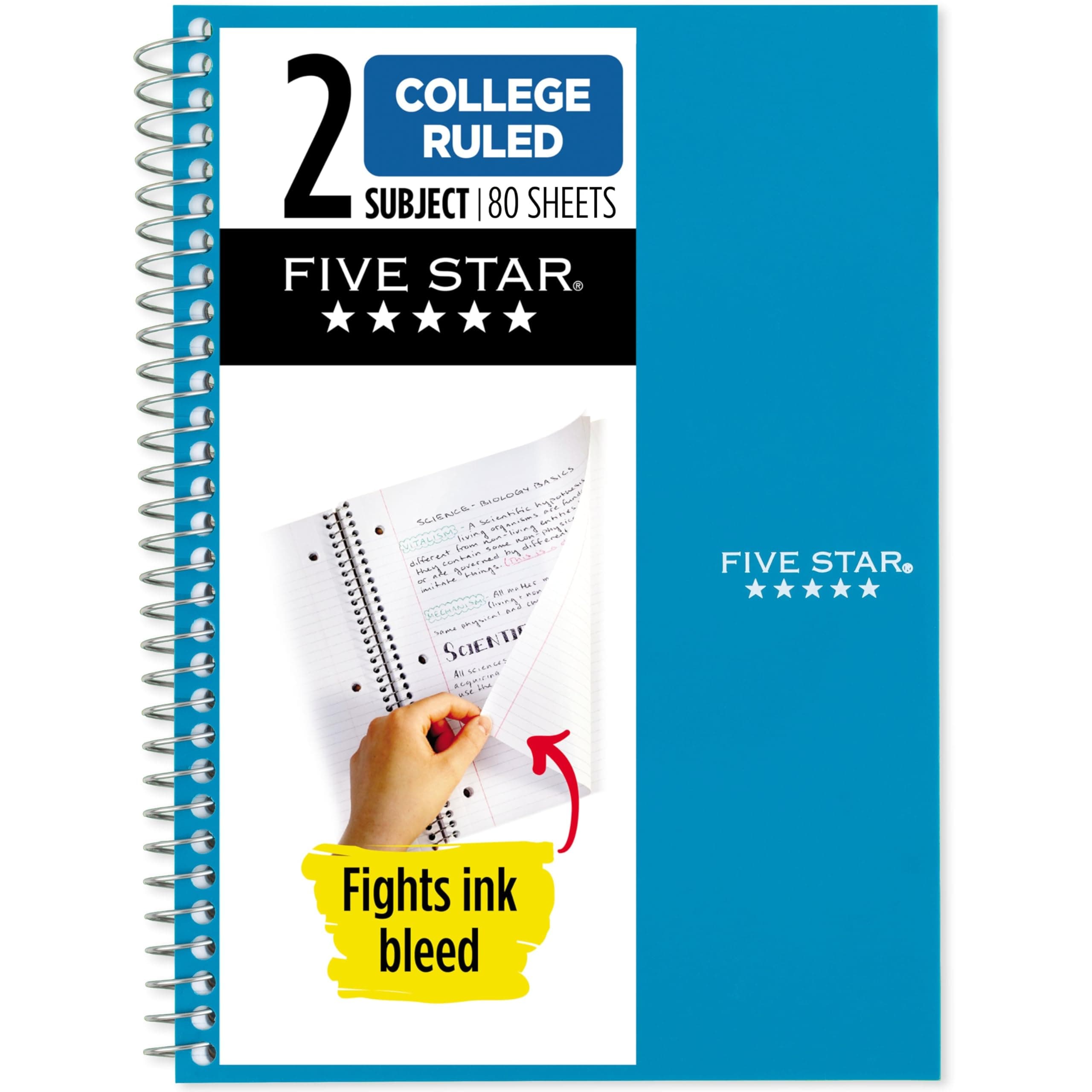 Notebook, 2 Subject, College Ruled, 9 1/2" x 6" 80 Sheets, Tidewater Blue (840029CG1-ECM)