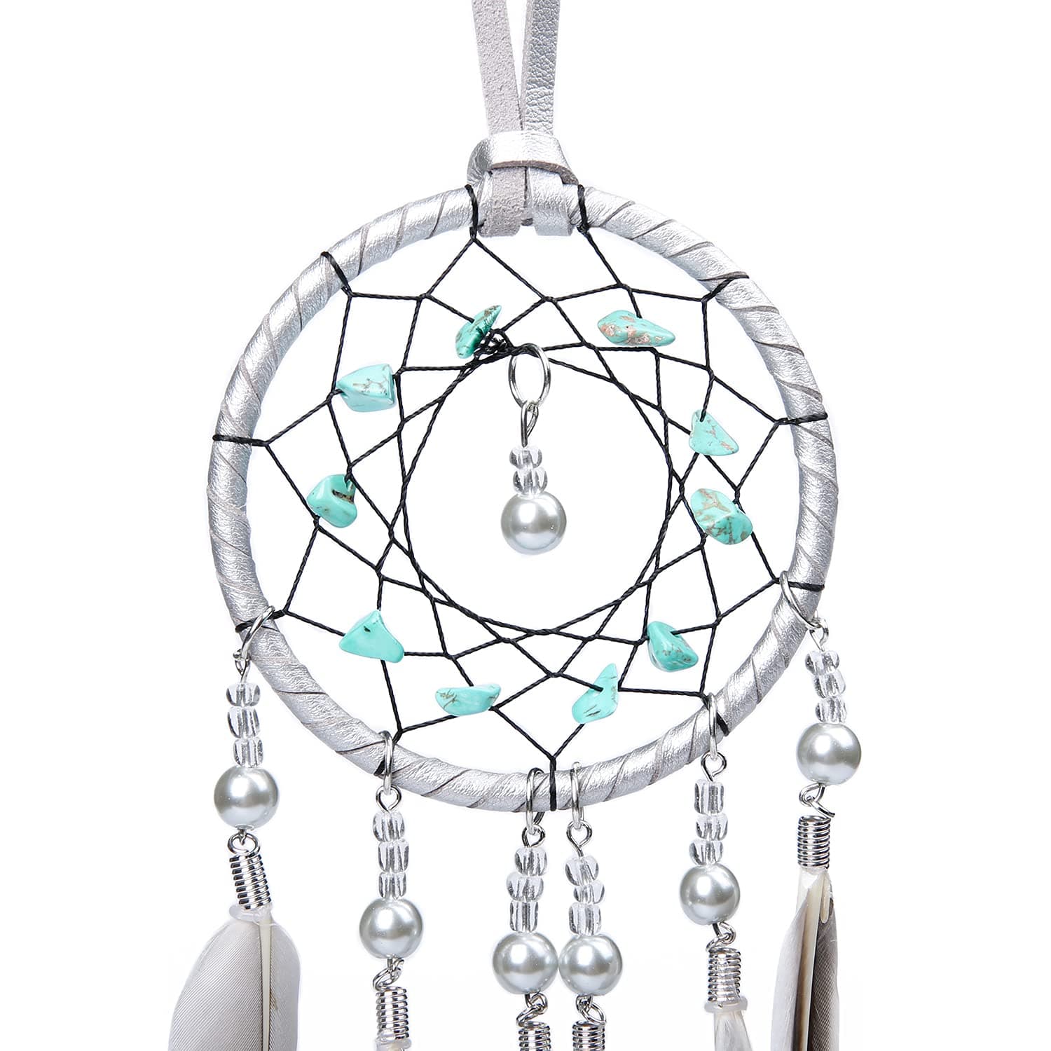 Grey Feather Dream Catcher Hang length 13inch