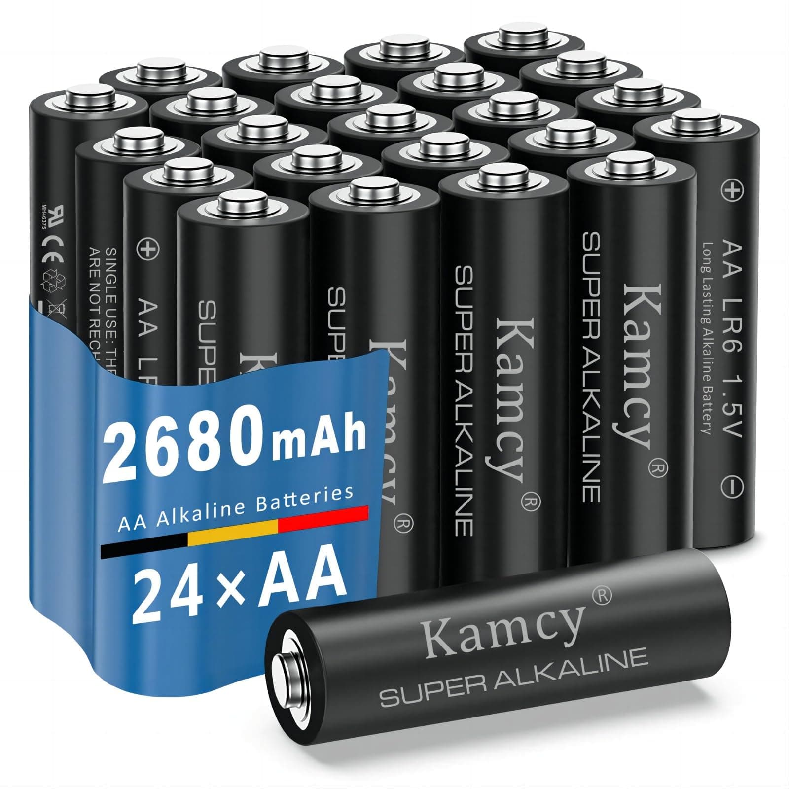 AA Batteries, Double A Batteries 24 Pack,Double A Battery,Piles AA, Triple AA Batteries 1.5V Long Lasting High-Performance AA Alkaline Batteries, Leakproof Design Single Use Battery