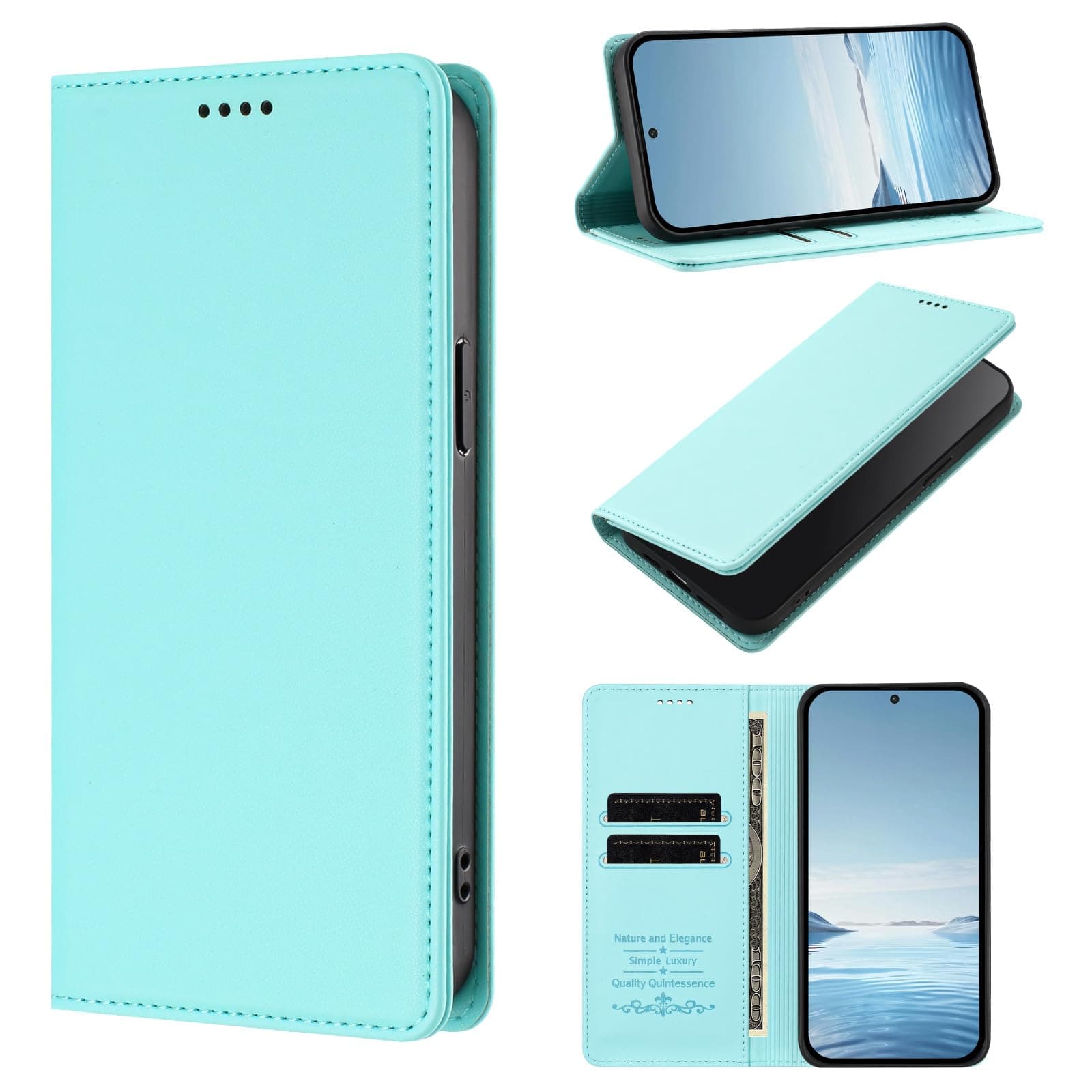 Cover Compatible with Nokia HMD Skyline, Compatible with Nokia HMD Skyline PU + Matte TPU Magnetic Snap Wallet Smartphone Case Green2