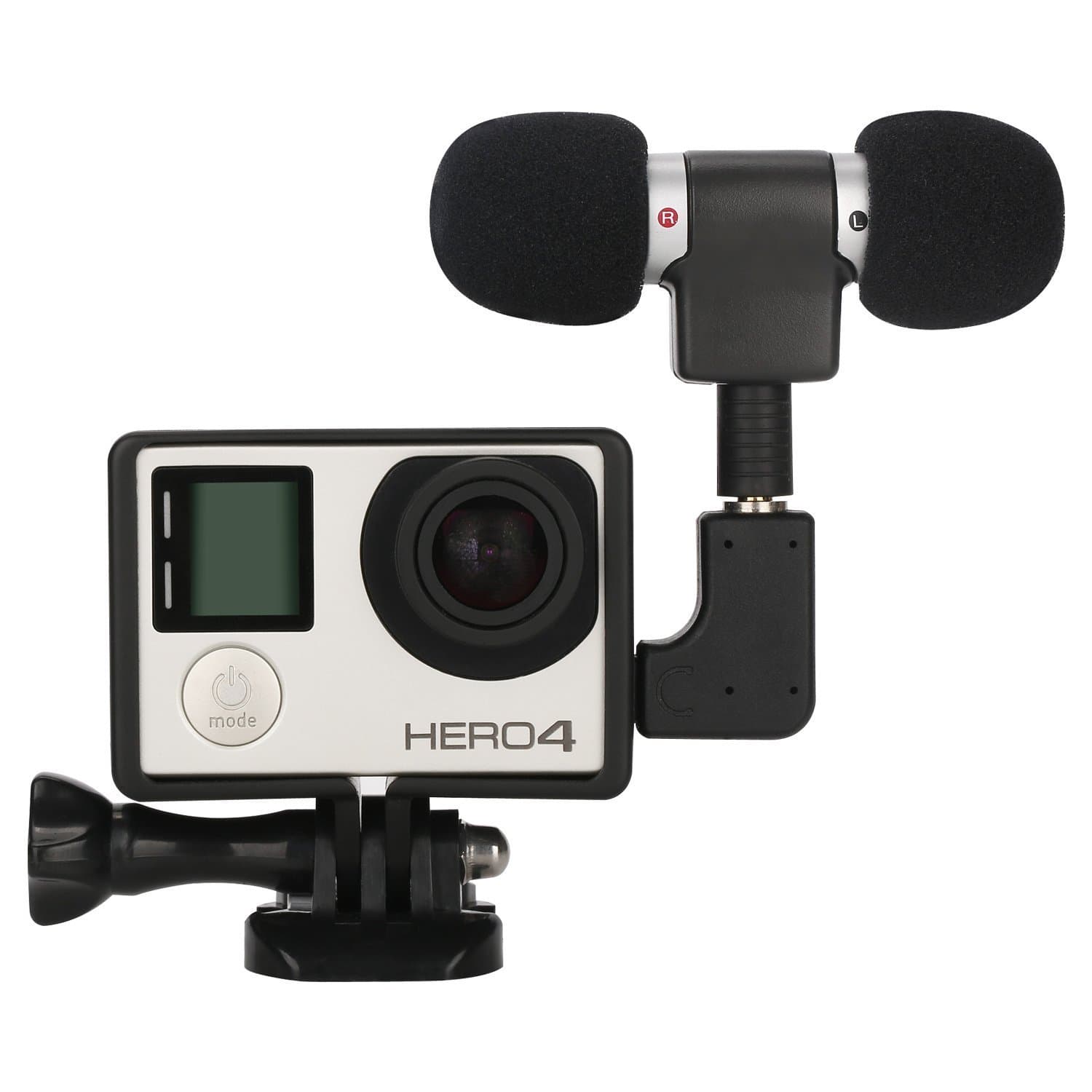 BOLVE Mini Stereo 3.5 mm mic Adapter Microphone With Standard Frame for Gopro 3/3+/4 Sports Camera