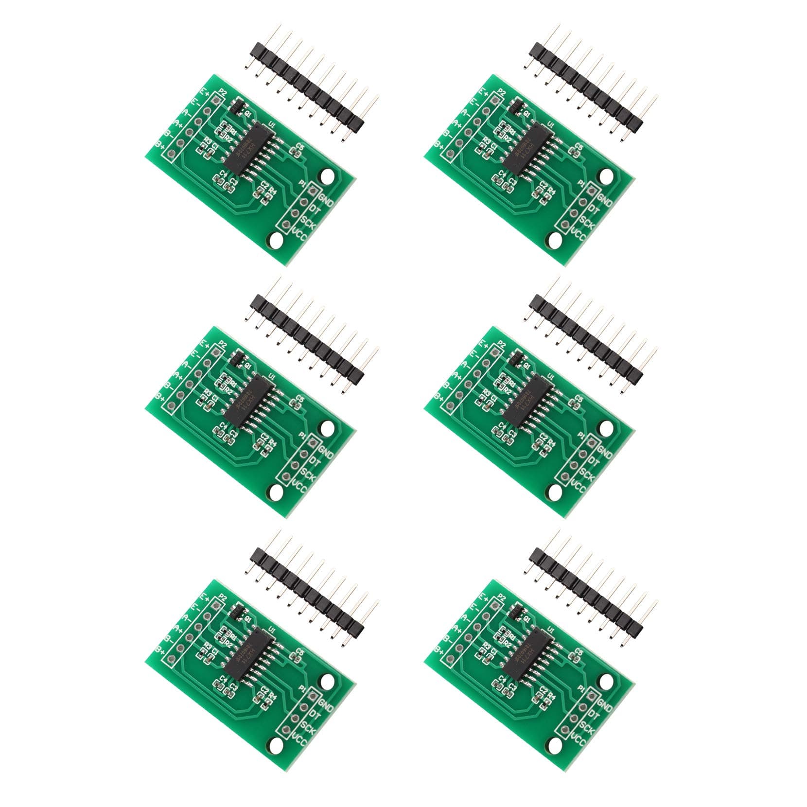 6Pcs HX711 Weight Pressure Sensor Module 24-bit Precision AD Module Dual-channel Load Cell Compatible with Arduino DIY