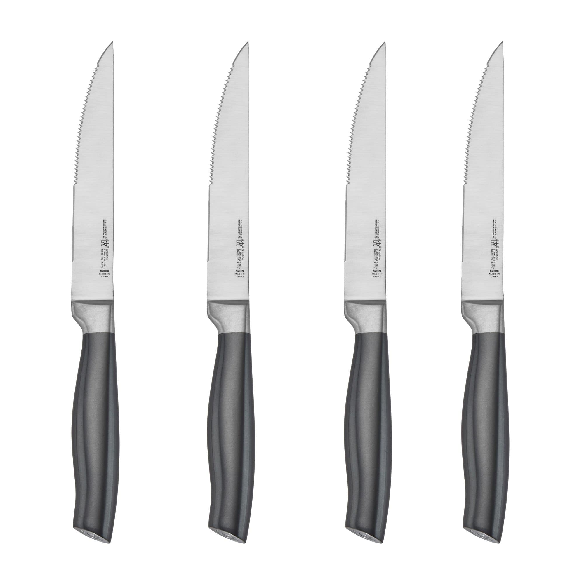 HENCKELS Graphite Razor-Sharp Steak Knife Set of 4, German Engineered Informed by 100+ Years of Mastery