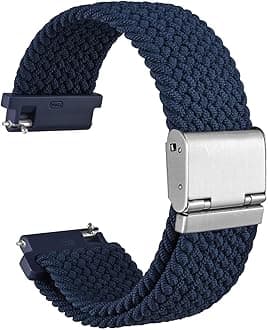 WOCCI Braided Nylon Watch Straps with Adjustable Buckle, Woven Sport Loop for Men and Women, Band Width 16mm 18mm 19mm 20mm 21mm 22m 24mm