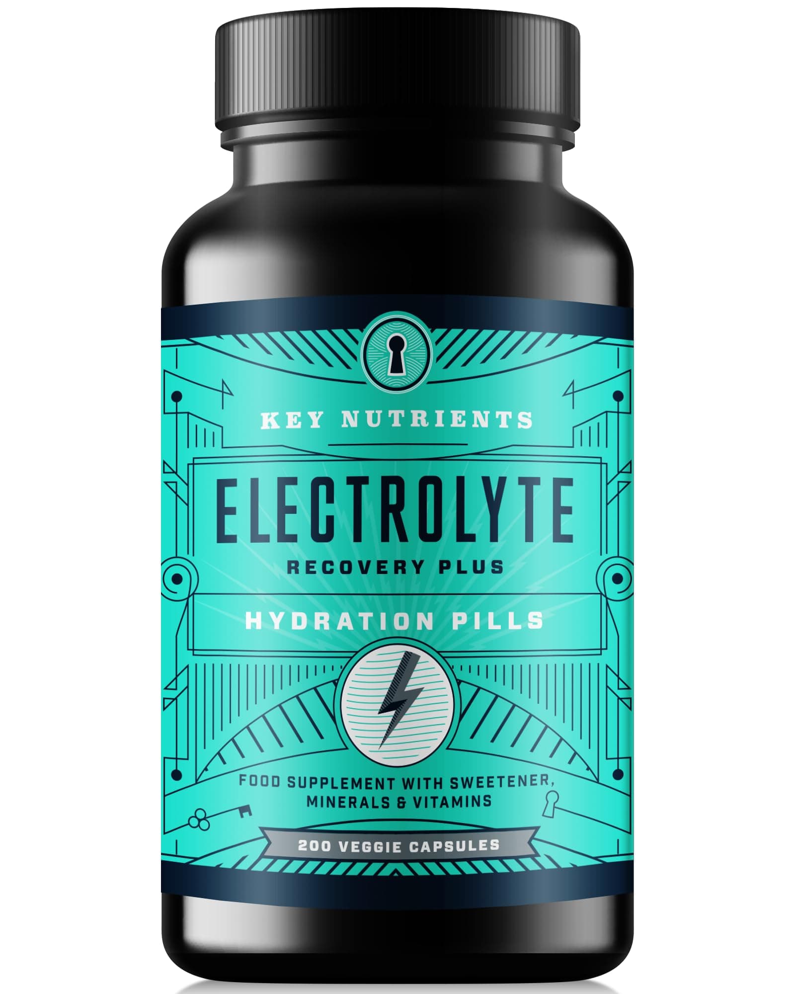 Electrolyte Tablets, 200 Capsules, Salt for Dehydration, Fasting Electrolytes- Salt Pills with Electrolytes, No Sugar, Gluten Free Hydration Tablets Made in USA