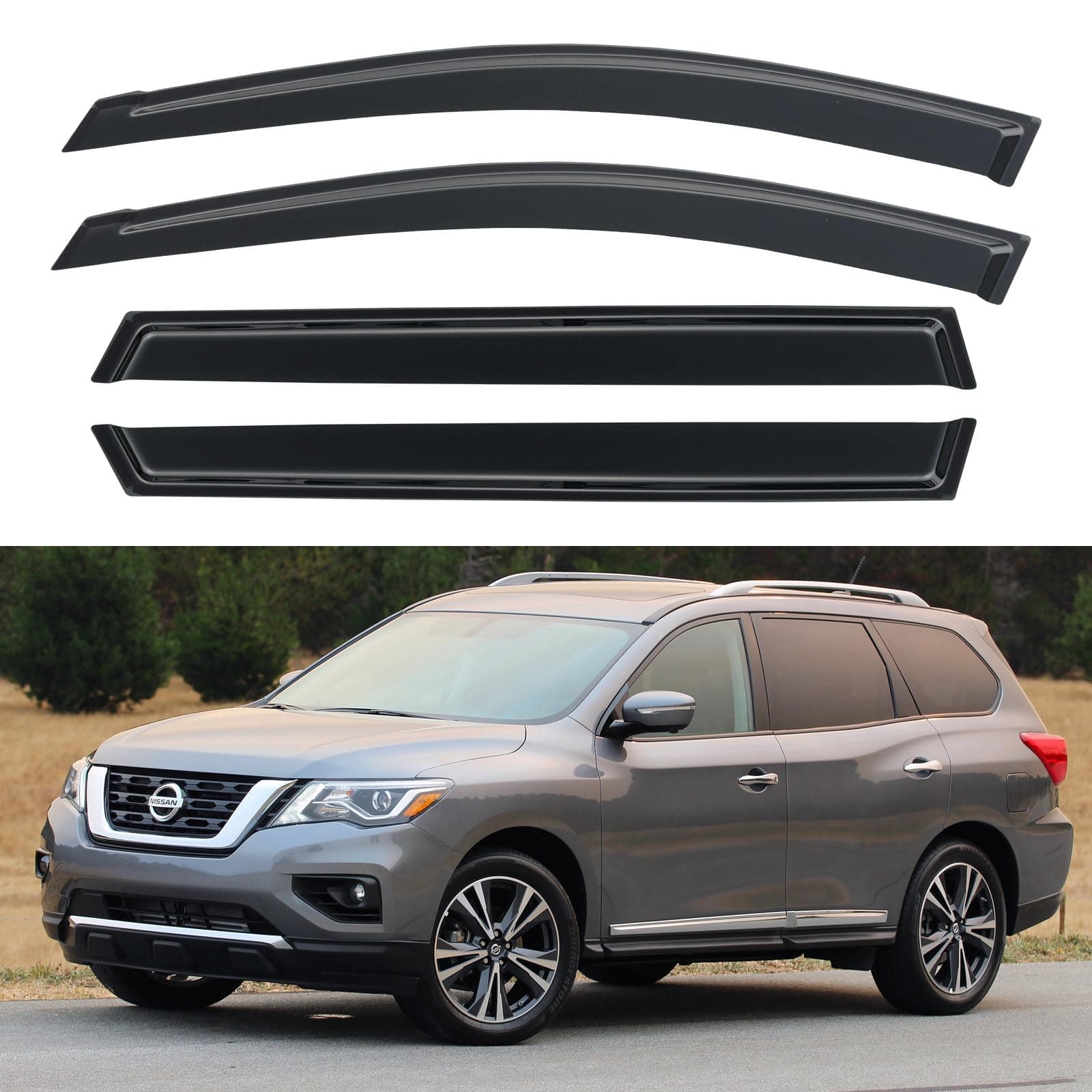 Window Visors Rain Guards Shield for Nissan Pathfinder 2013 – 2021 S SV SL Platinum 2014 2015 2016 2017 2018 2019 2020