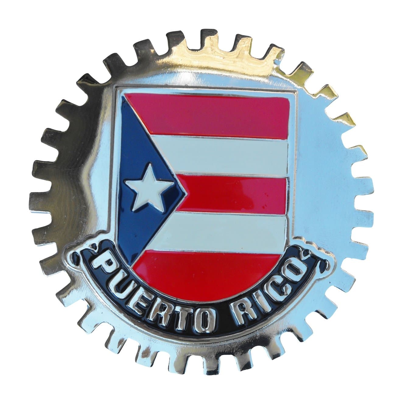 Grille Badge Puerto Rico Flag
