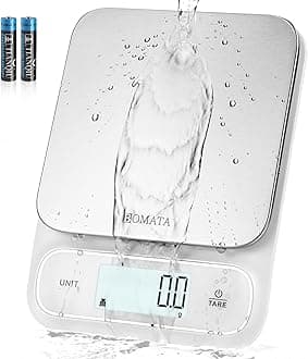 Waterproof IPX6 Kitchen Scale, 0.1g High Precision, Max 5kg, Washable, Stainless Steel Weighing Platform, Digital Scale for Food，Cooking, Weight Loss, etc.AAA White
