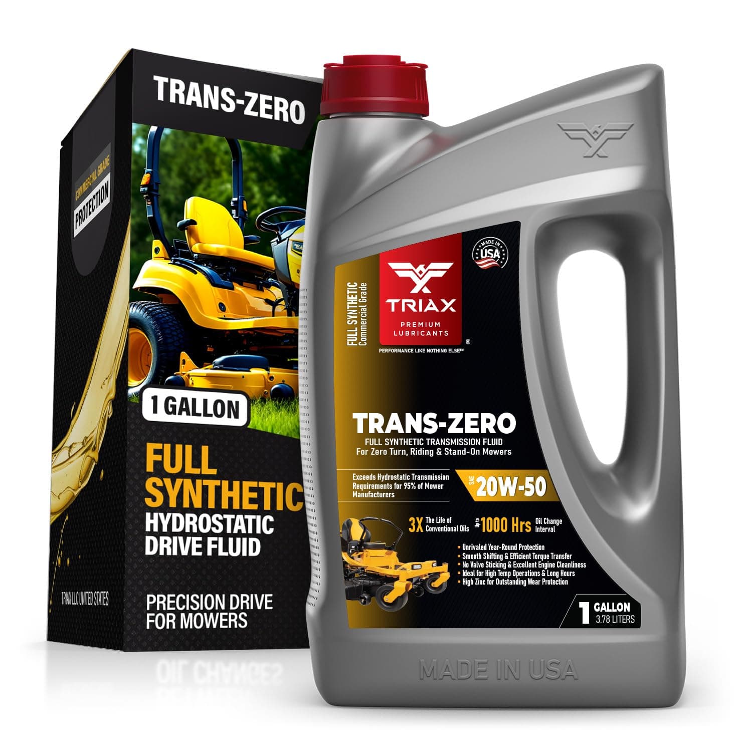 Trans-Zero 20W-50 Full Synthetic Hydrostatic Transmission Oil | For Zero-Turn, Riding, and Stand-On Lawn Mowers | Unrivaled Year-Round Protection (1 Gallon)